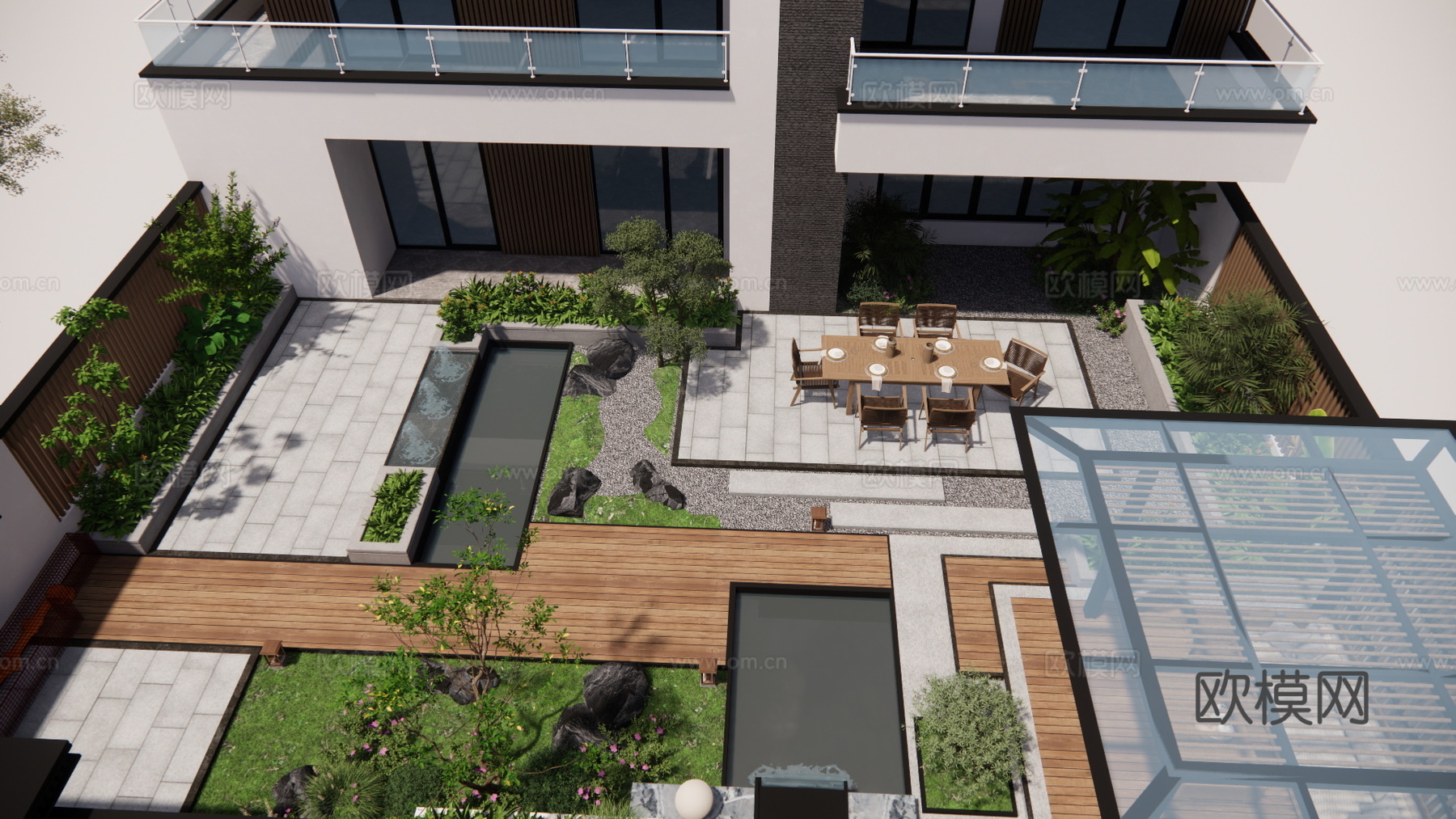 水景 庭院灯 造景 屋顶花园 门 草坪灯 室内景观 室内造景su模型