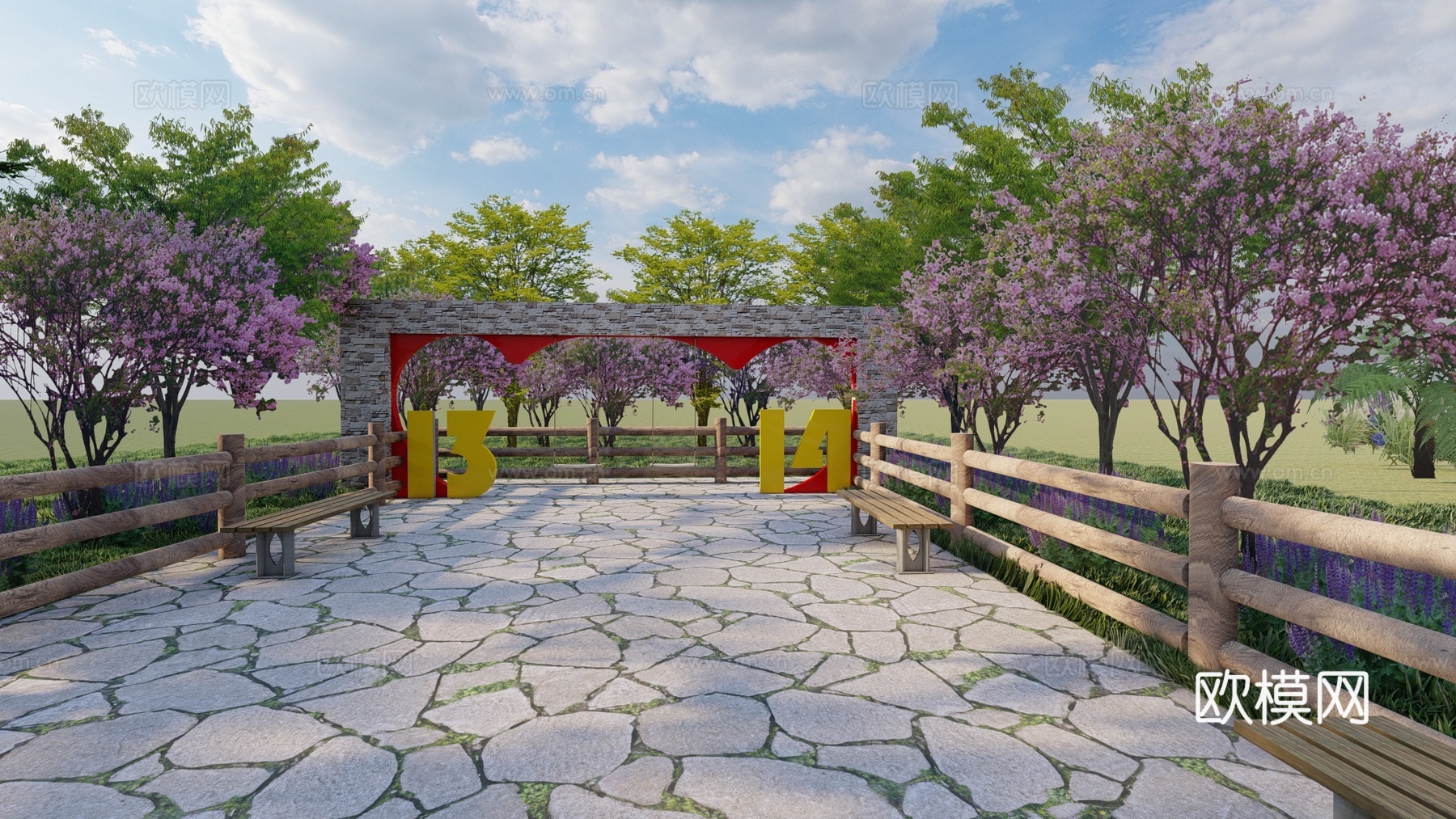 网红打卡装置su模型