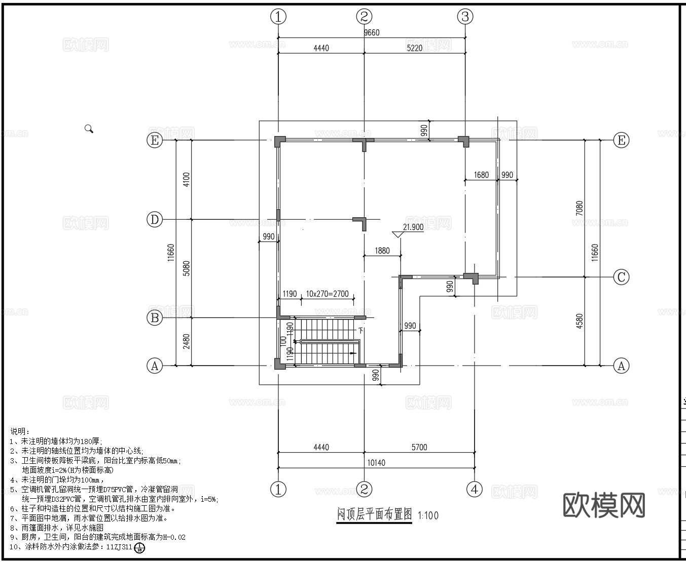 欧式别墅cad图纸cad施工图