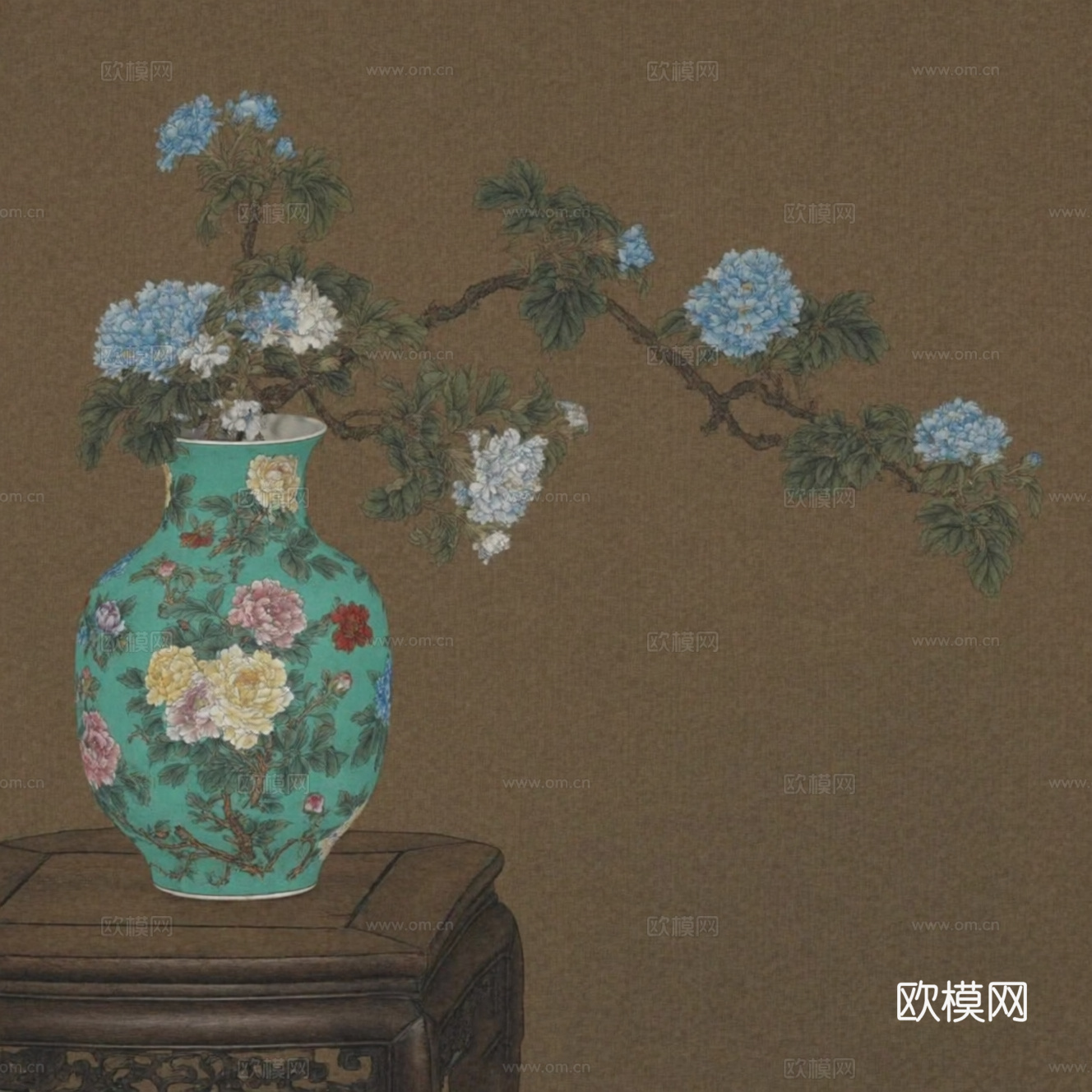 宋代美学 花瓶 古代名画 水墨工笔画