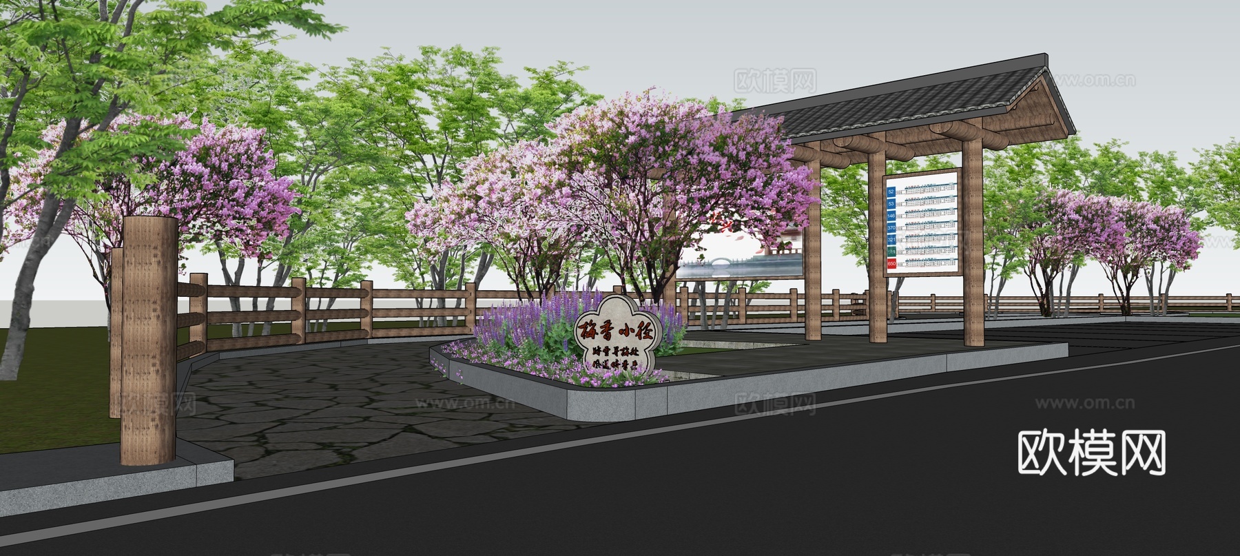 景观汀步su模型下载（渲染图2）