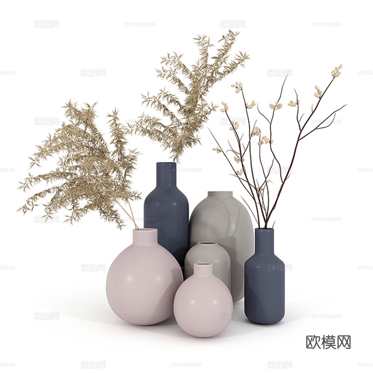 Vaz H&amp;M 干花花艺套装3d模型下载