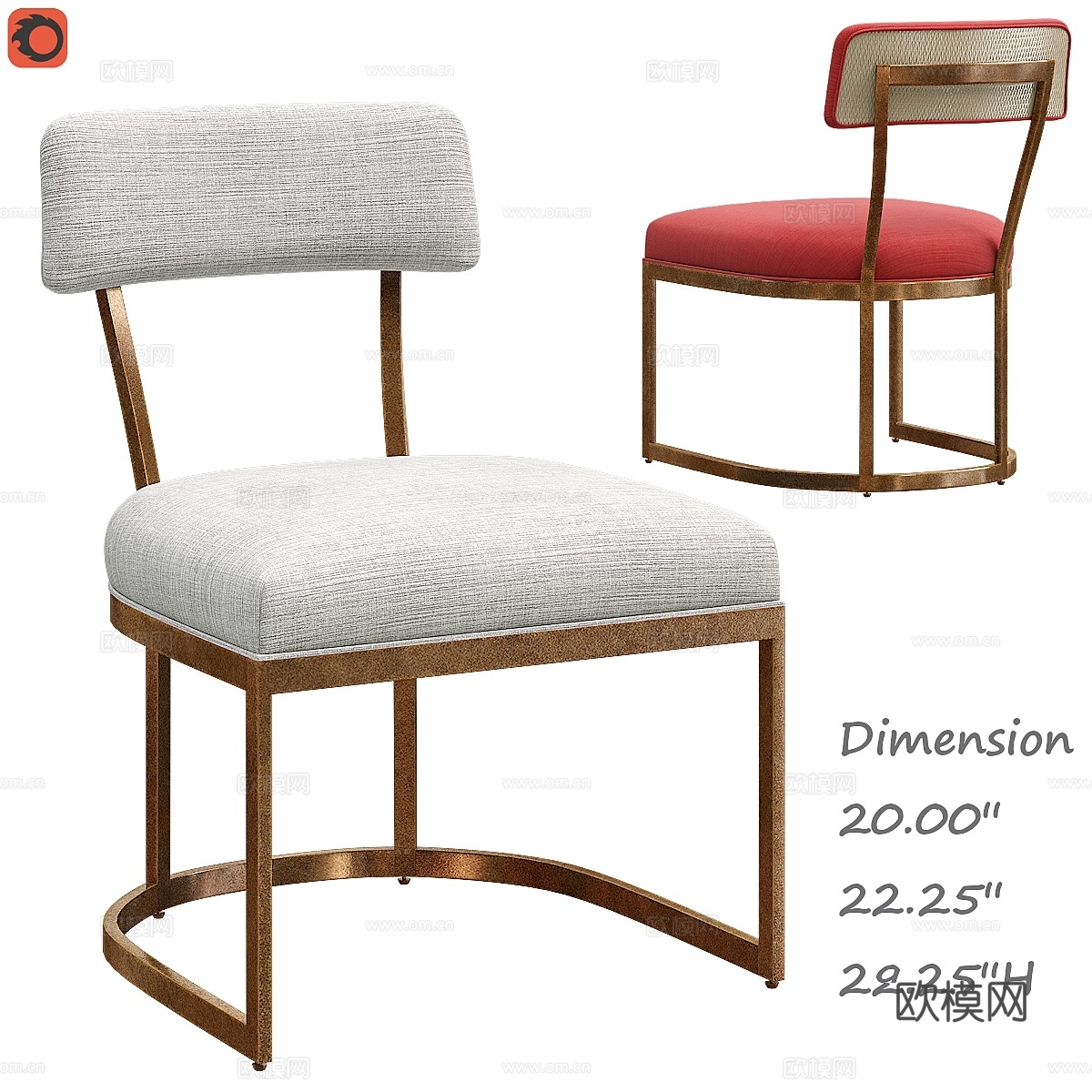 康拉德边椅3d模型下载