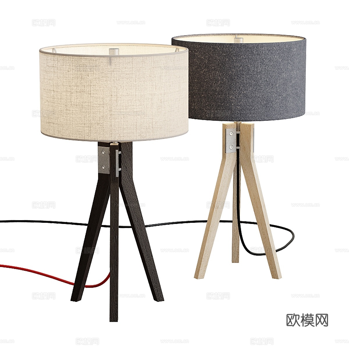 Folk三脚台灯3d模型下载