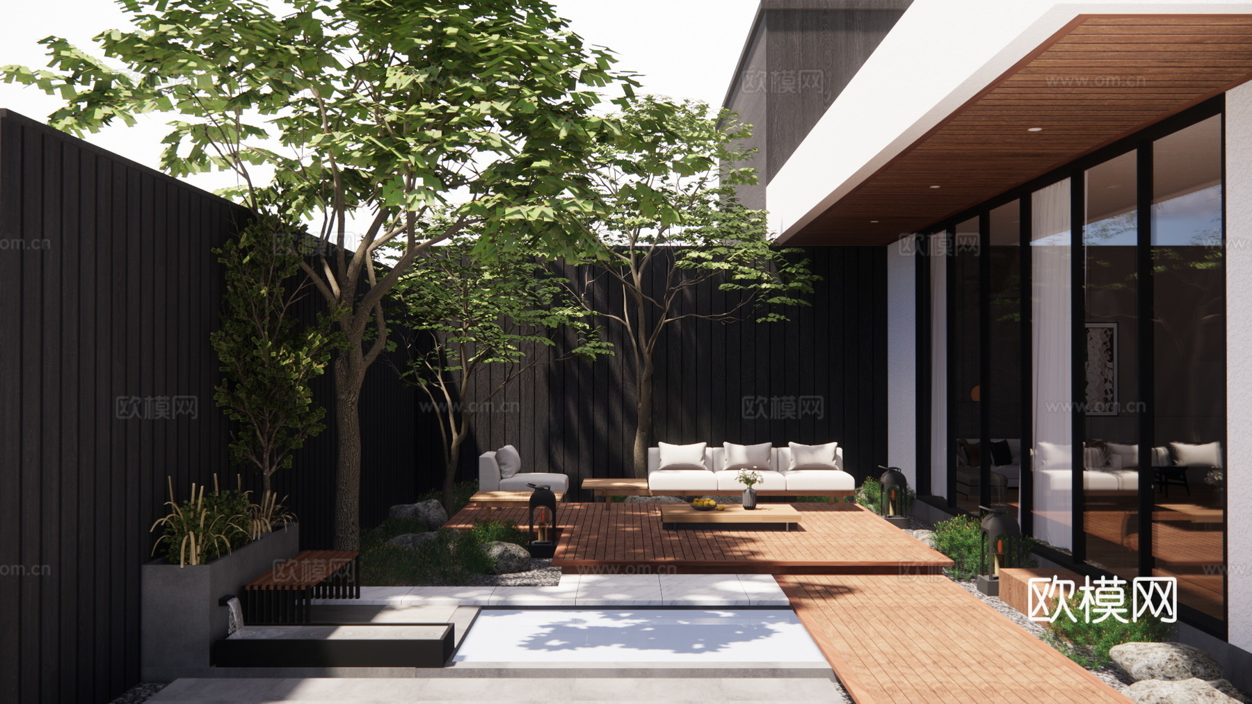 水景 庭院灯 造景 屋顶花园 门 草坪灯 室内景观 室内造景su模型