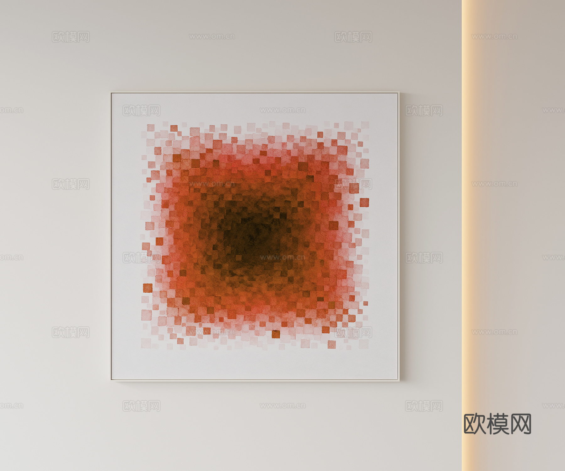 现代装饰画su模型下载（渲染图1）