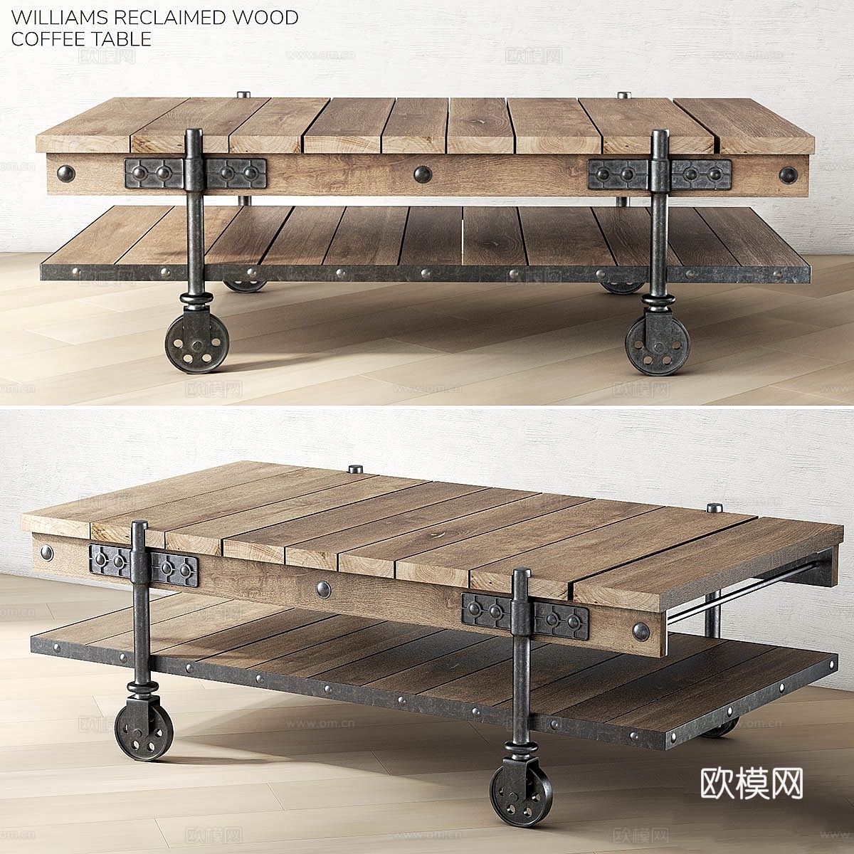 Pottery Barn WILLIAMS 再生木咖啡桌3d模型