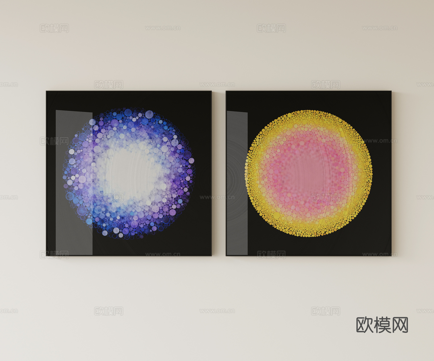 现代装饰画组合su模型