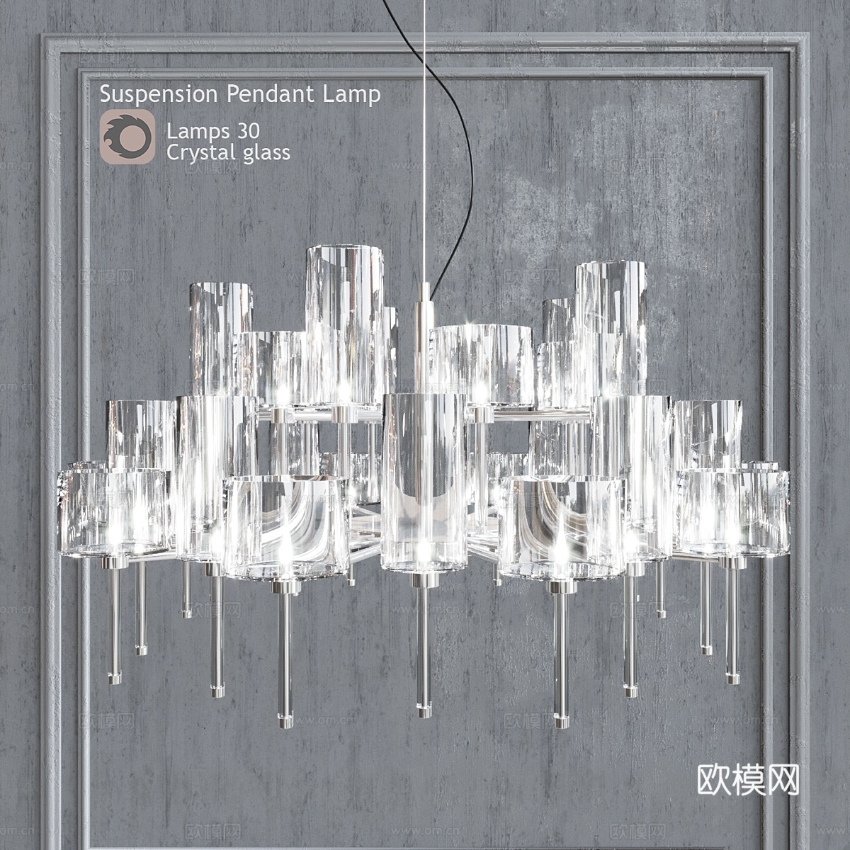 AXO Light Spillray SP 30盏透明玻璃吊3d模型下载
