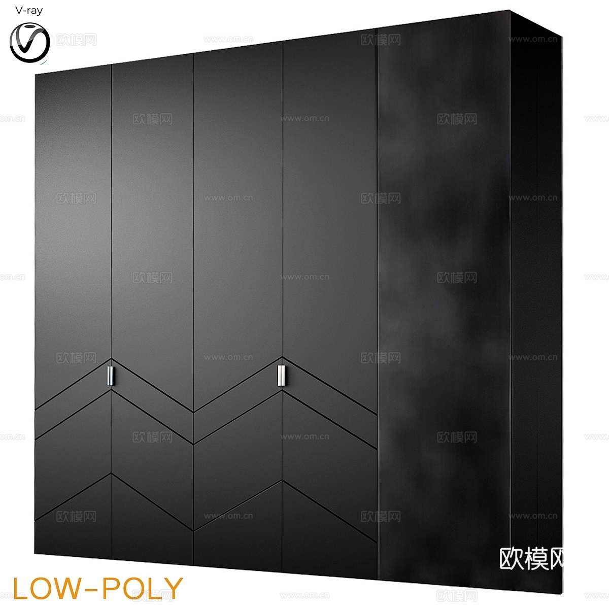 Archemy设计衣柜（低多边形）3d模型下载