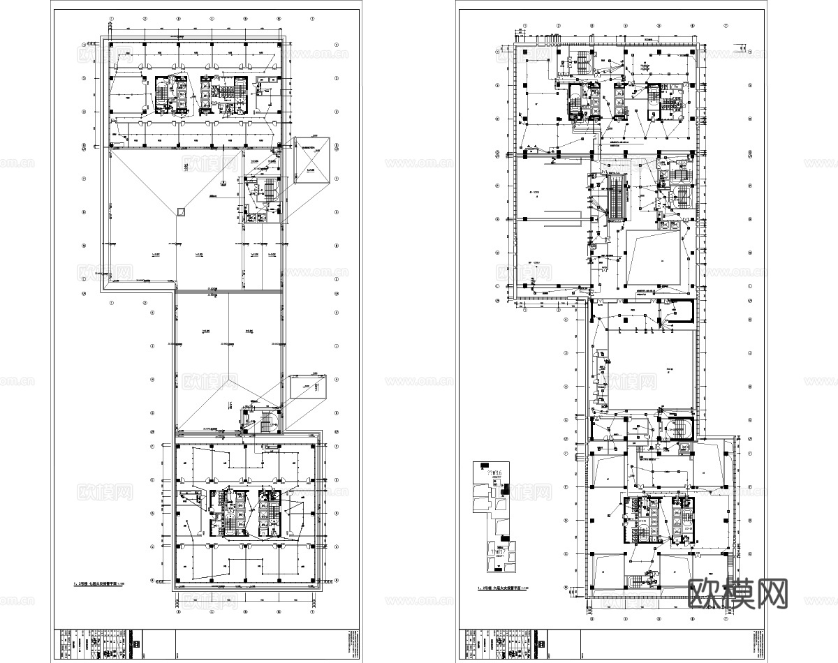 写字楼办公项目火灾报警及系统图施工图cad施工图