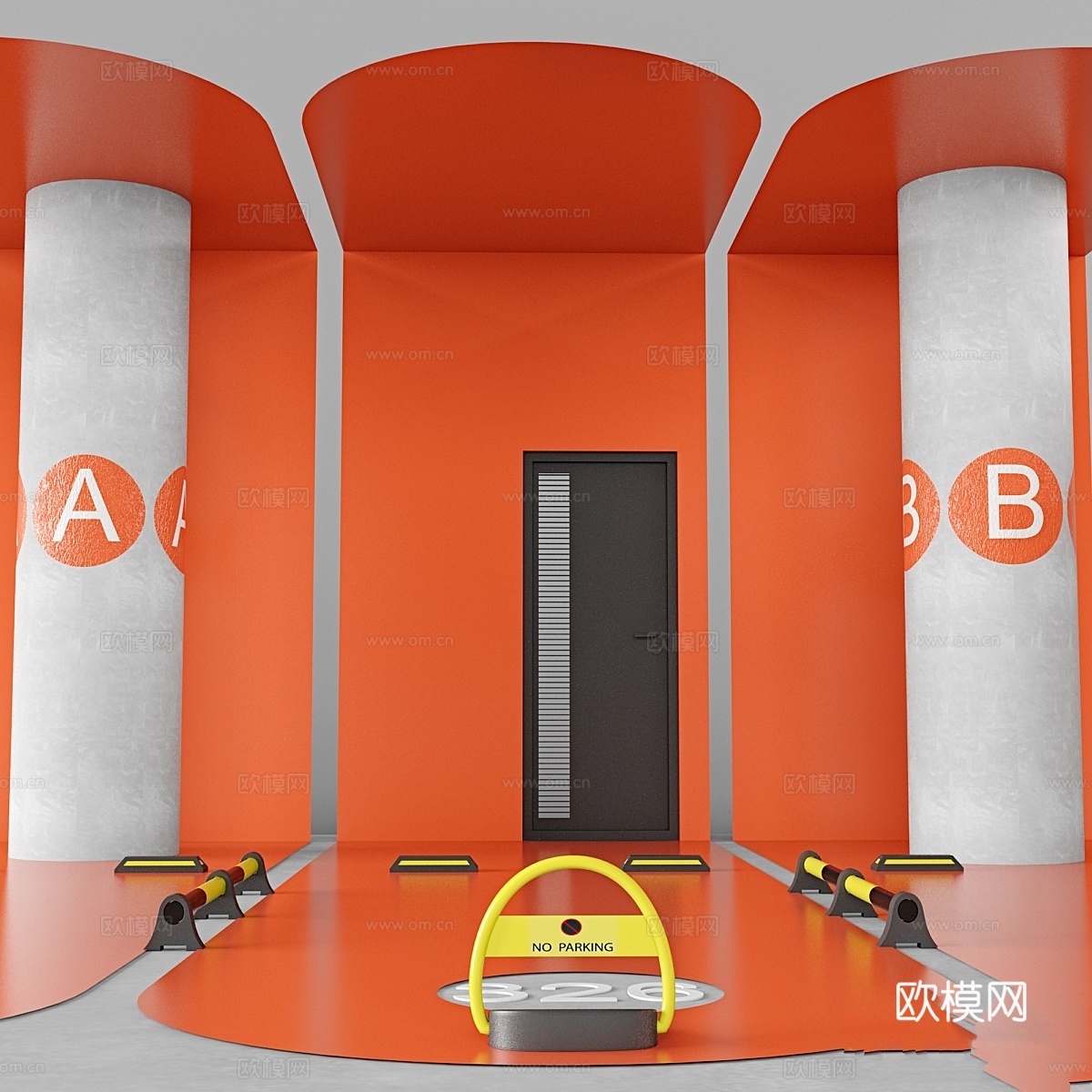 停车场配件套装3d模型