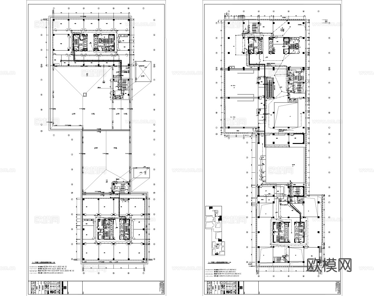写字楼办公项目火灾报警及系统图施工图cad施工图