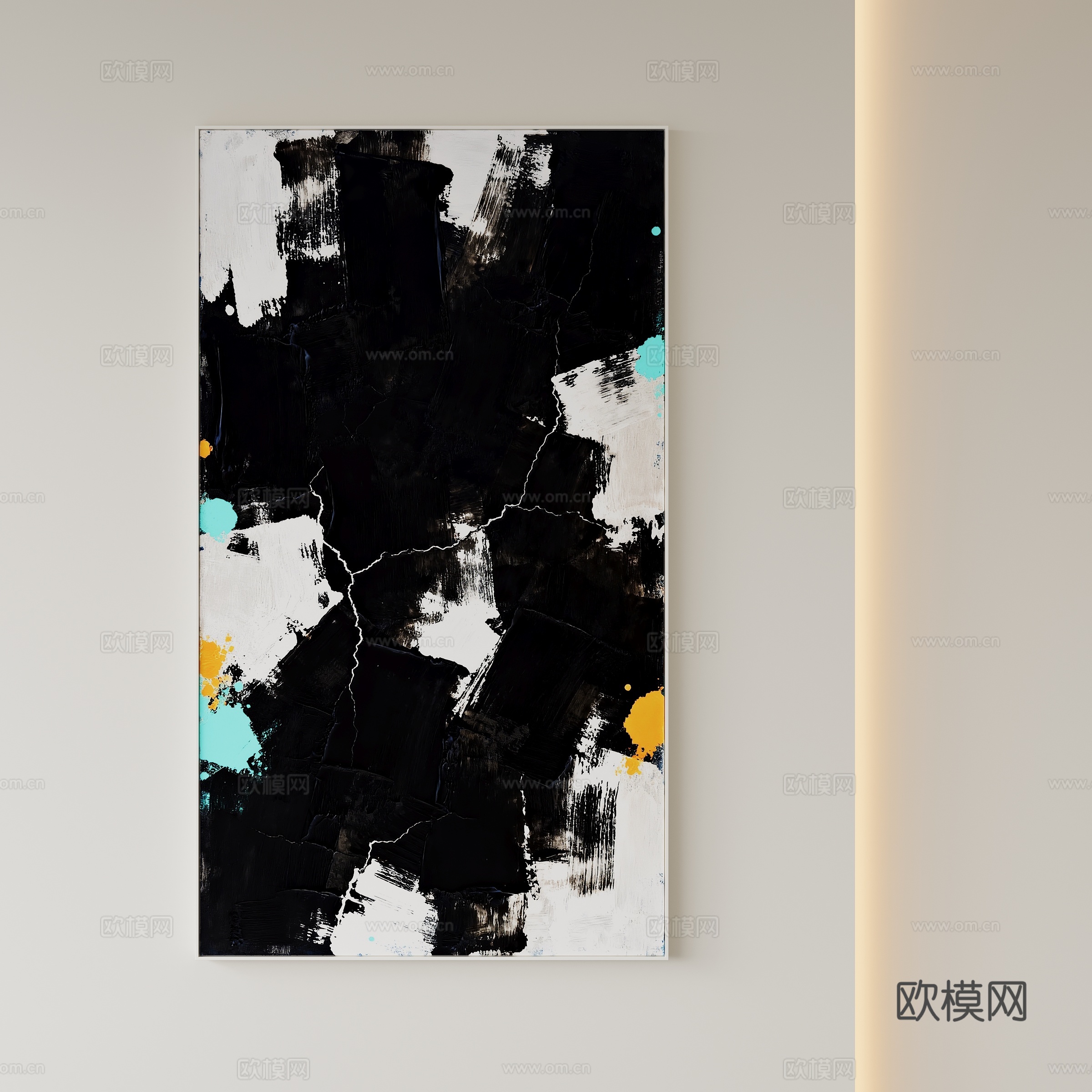 现代抽象装饰画su模型