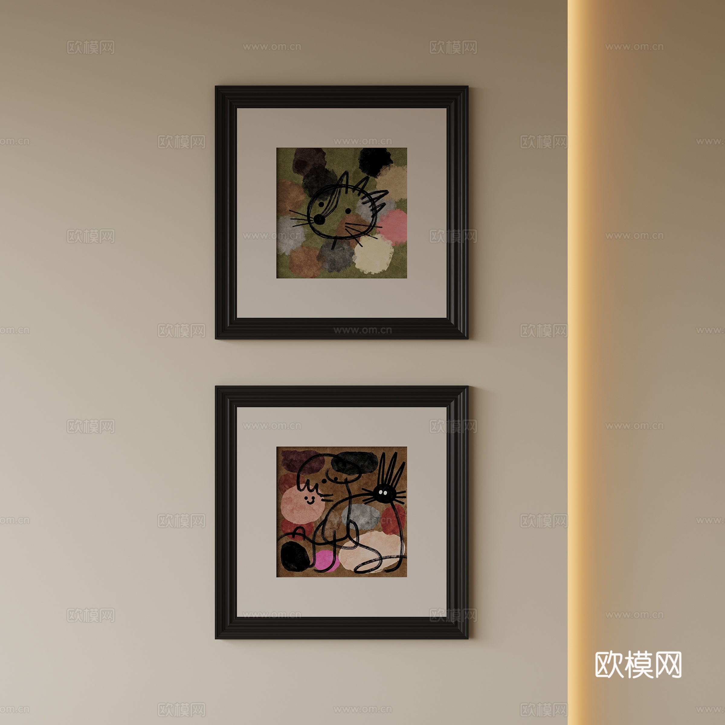 中古风装饰画su模型