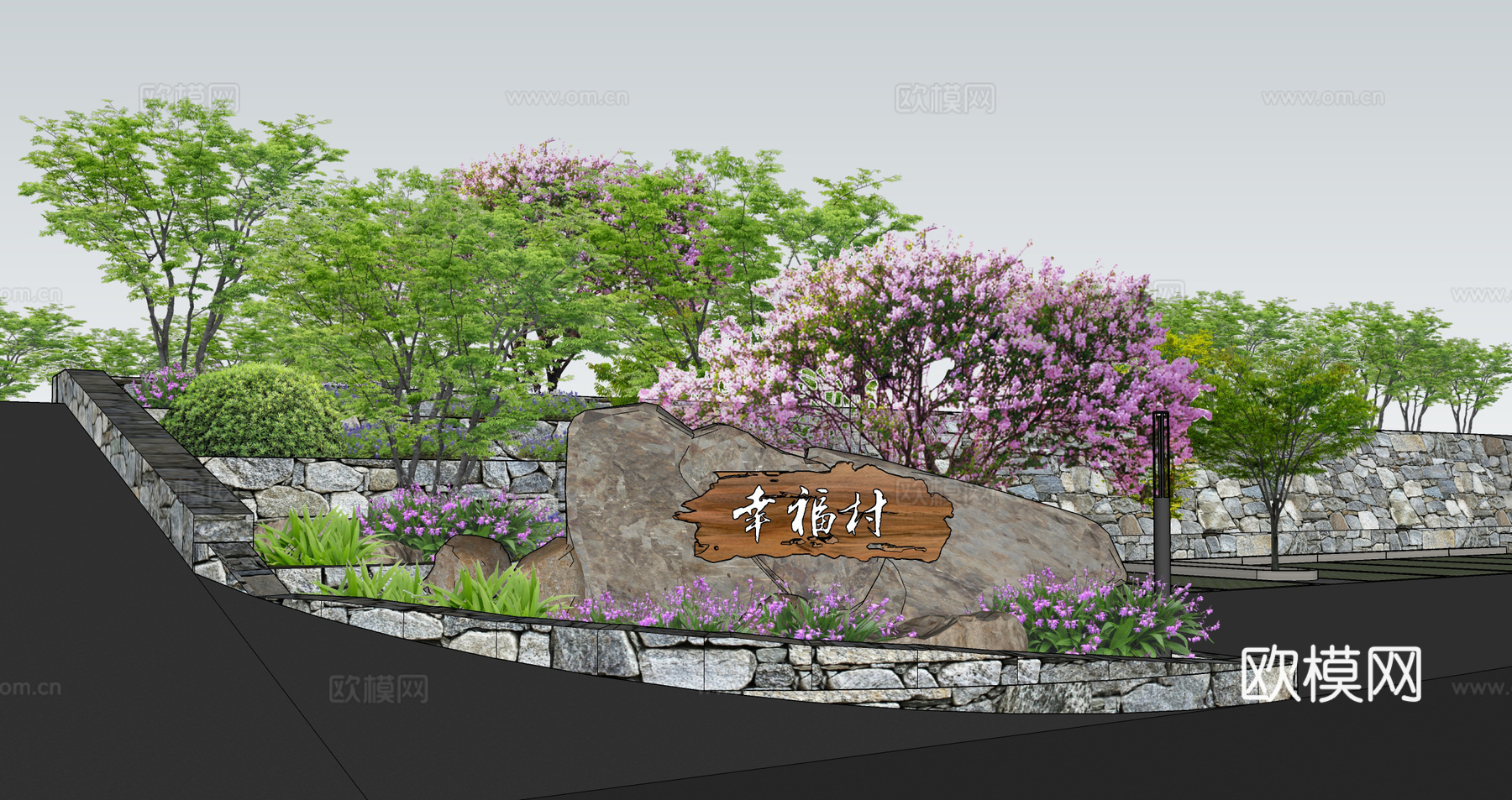 景观花池su模型