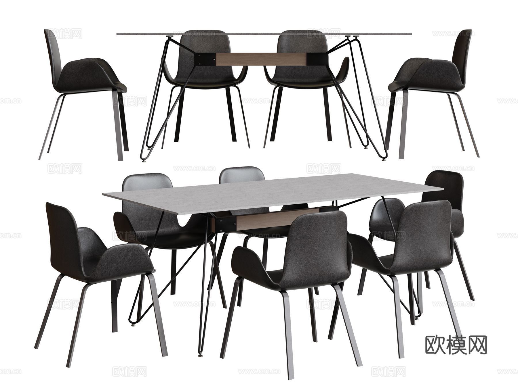现代办公桌椅 会议桌椅 大理石桌椅 长桌 休闲桌椅su模型