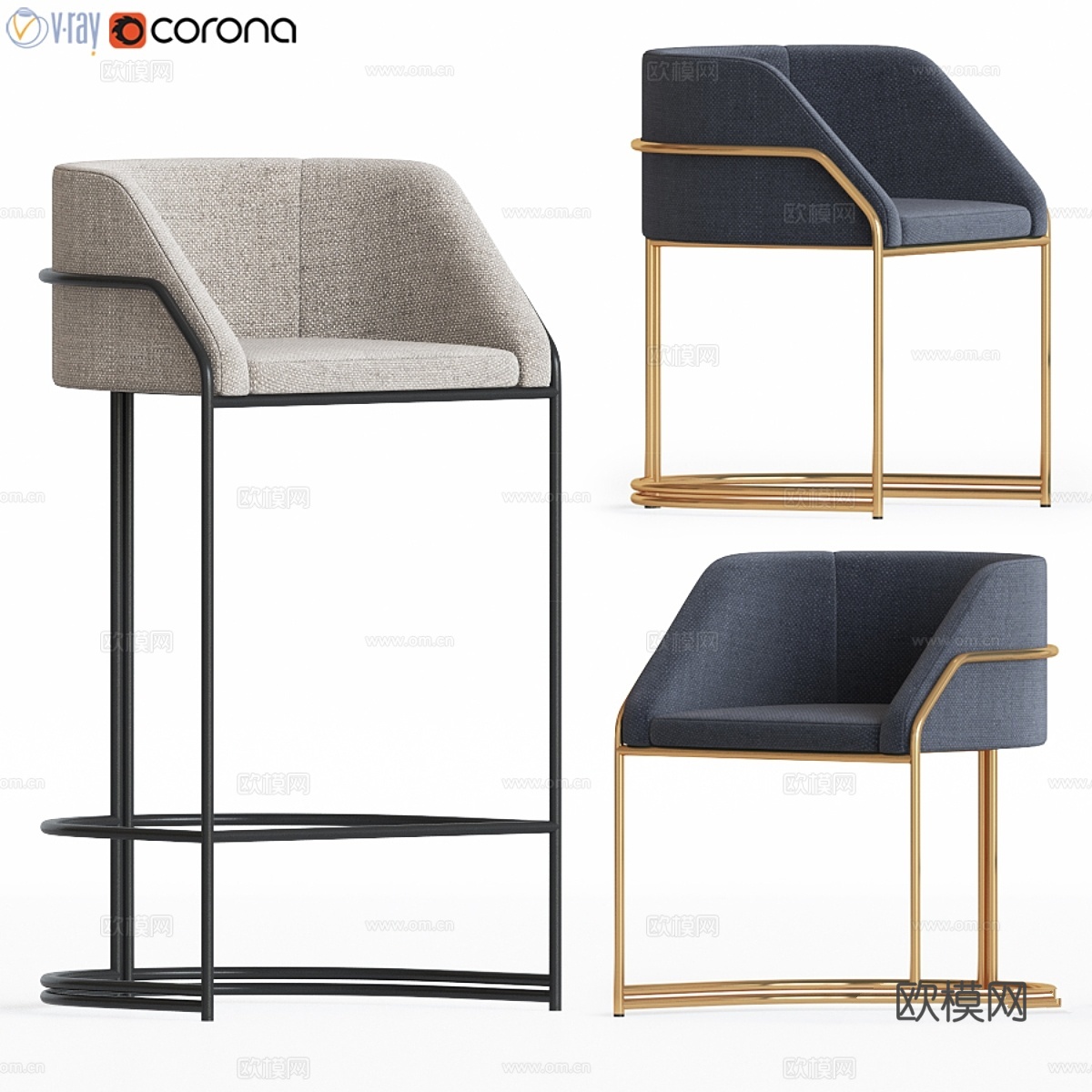 似曾相识 Giopagani 椅子套装3d模型下载