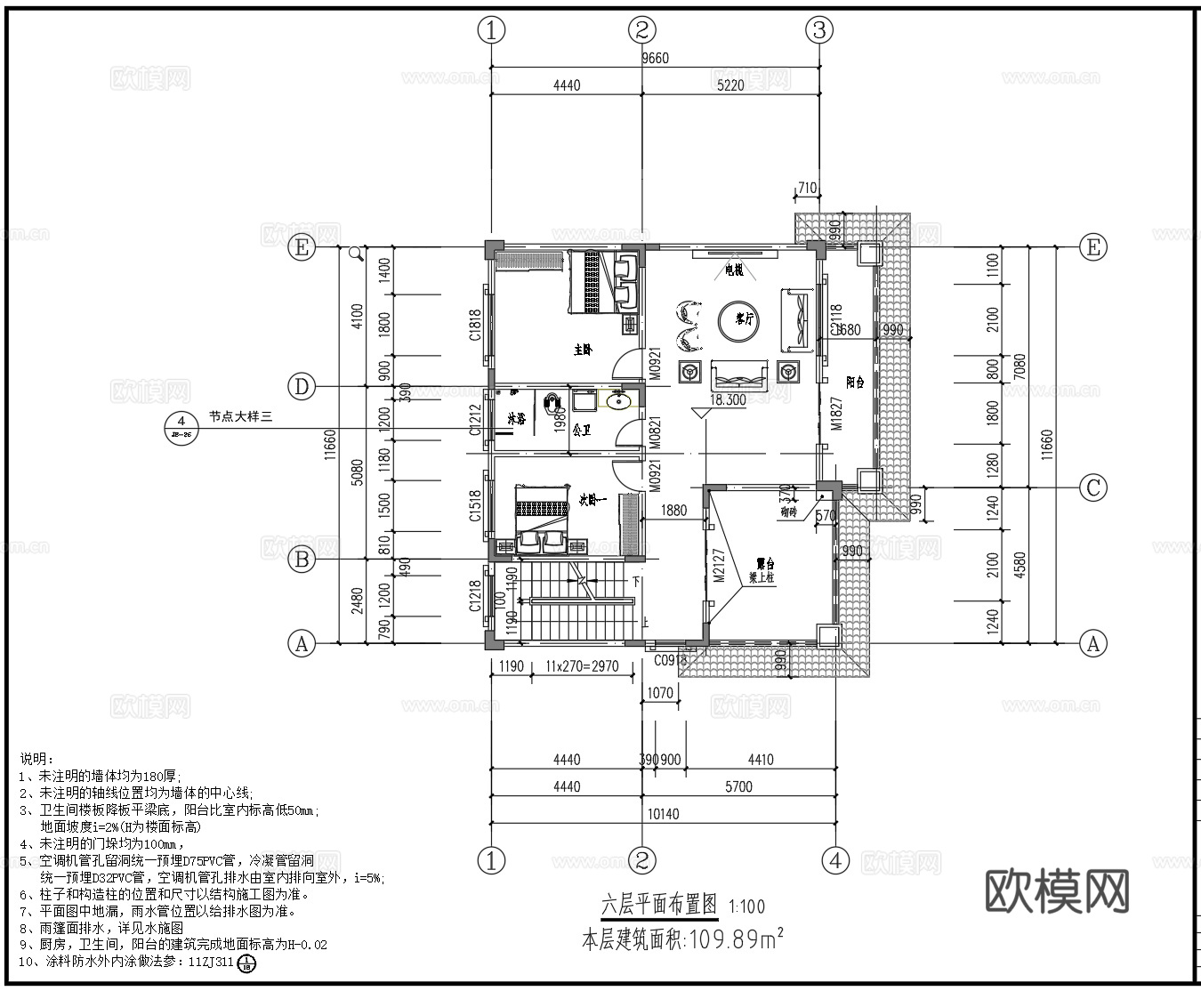 欧式别墅cad图纸cad施工图