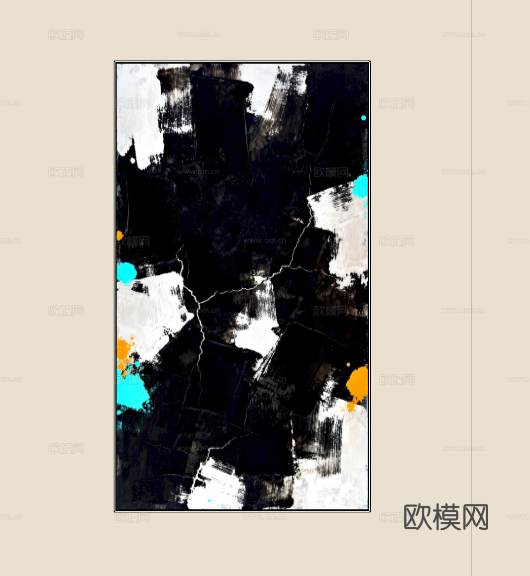 现代抽象装饰画su模型