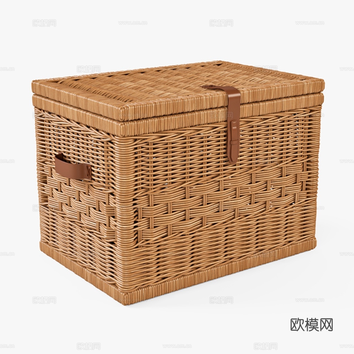 藤编储物箱 自然色3d模型