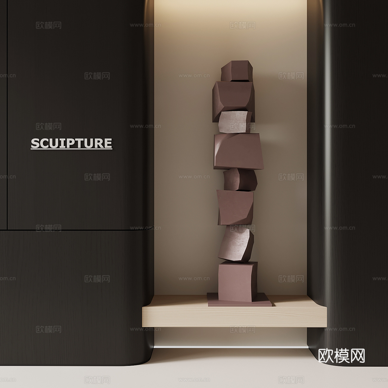 现代落地雕塑3d模型