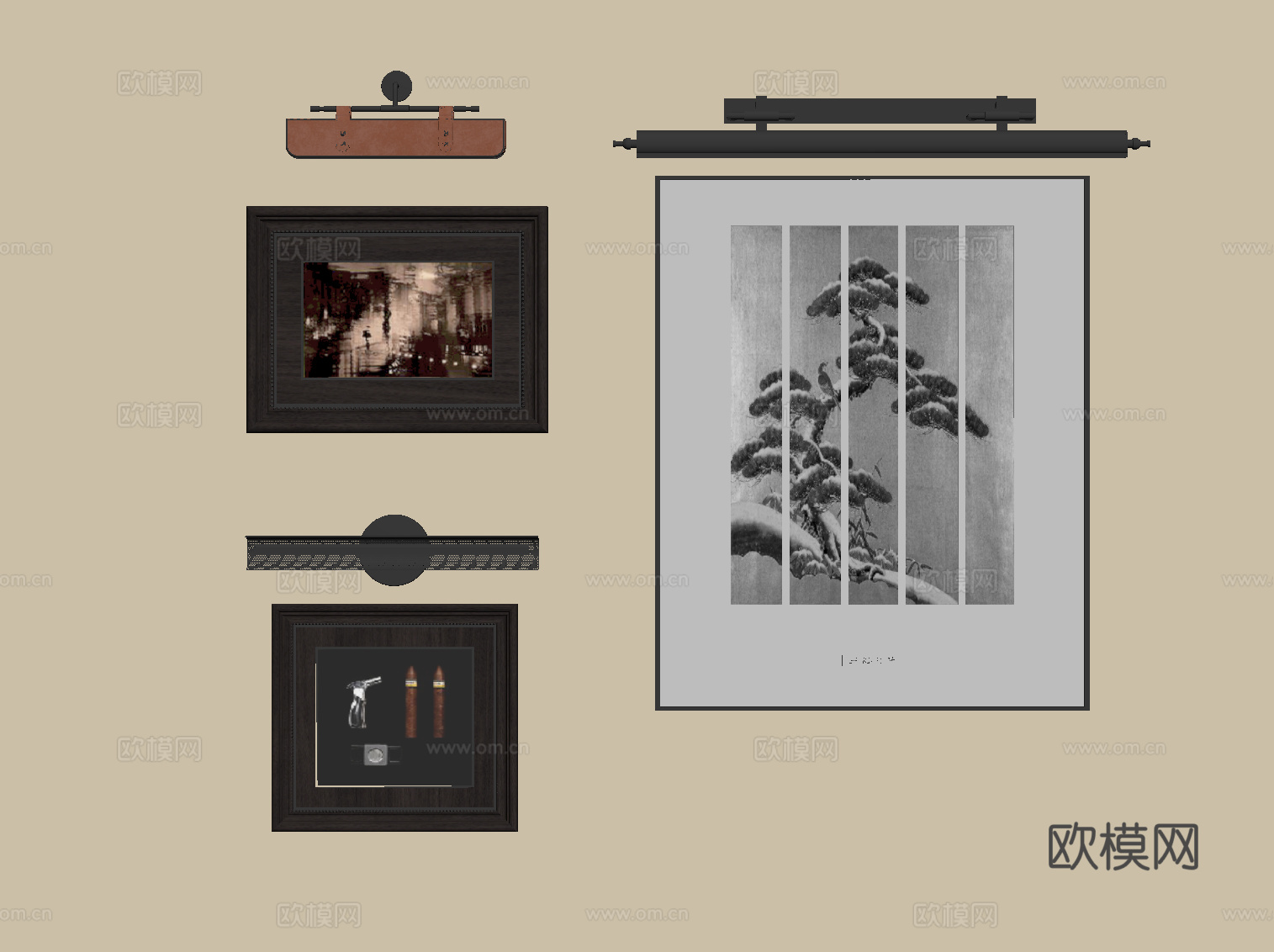 现代装饰画su模型