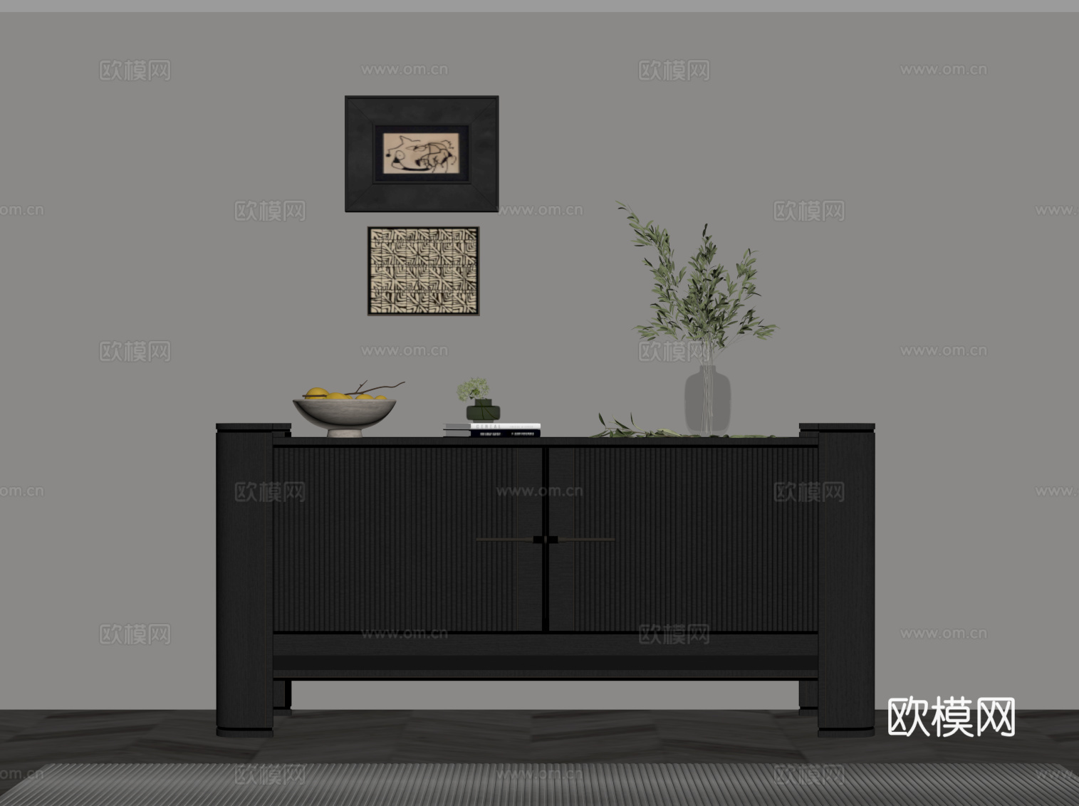 意式玄关柜su模型