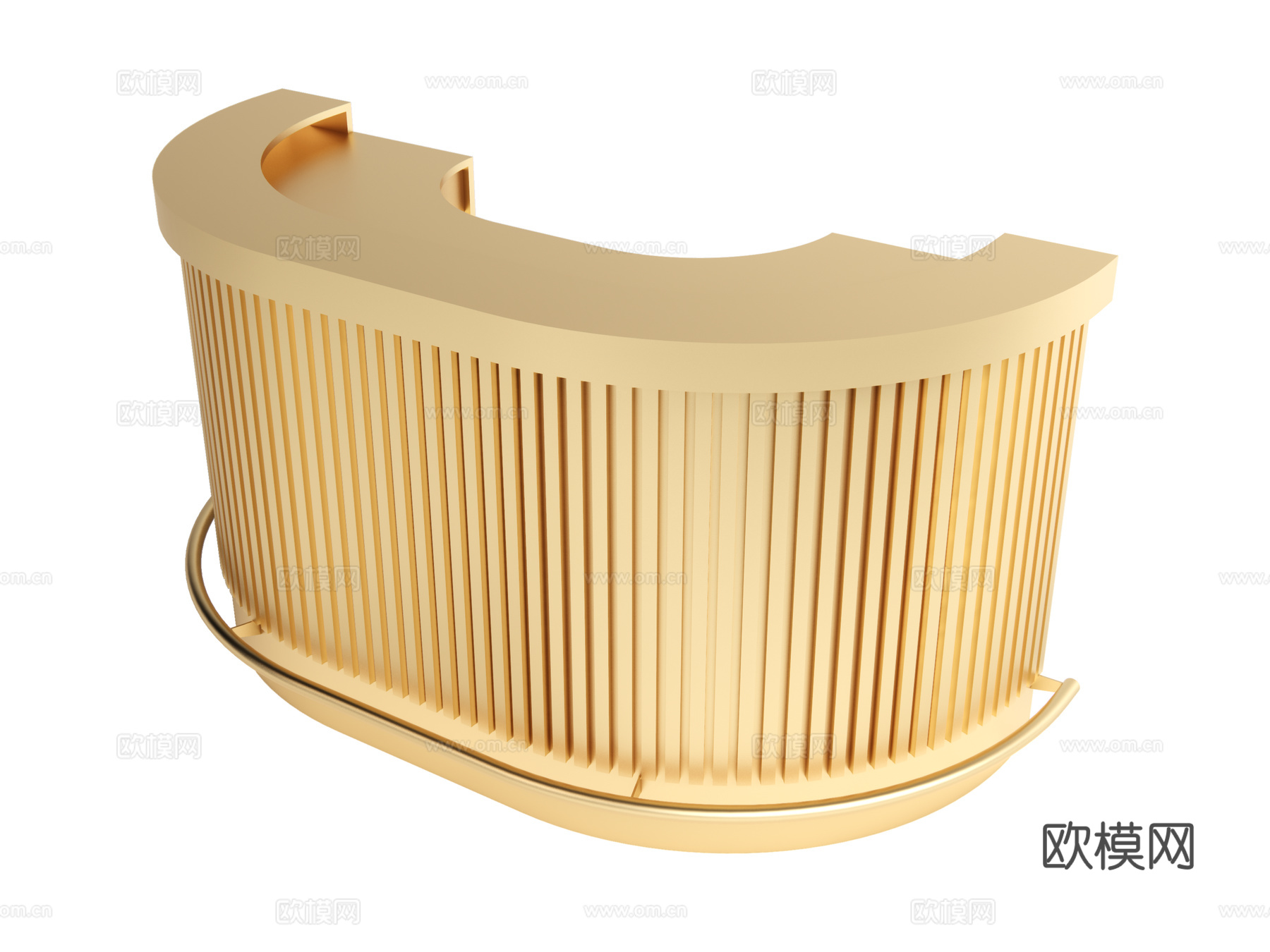 现代前台 接待台su模型