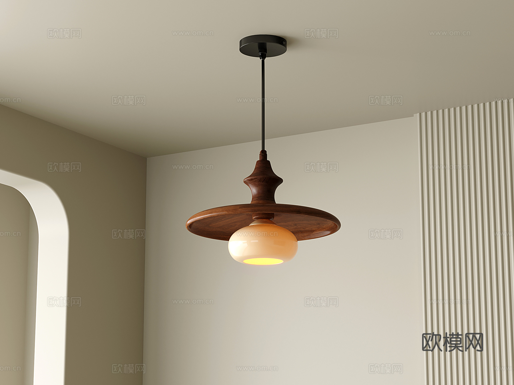 法式餐厅吊灯 中古吊灯 实木吊灯 吧台吊灯su模型su模型