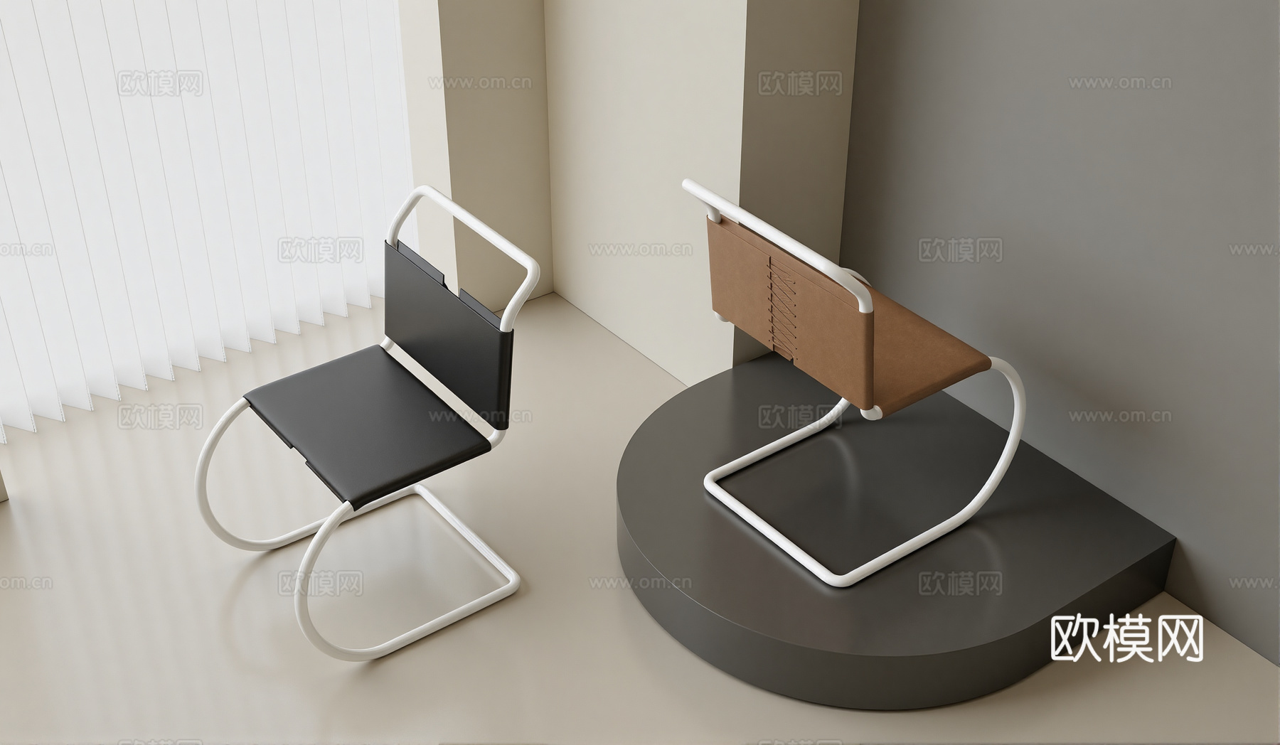 现代餐椅办公椅su模型