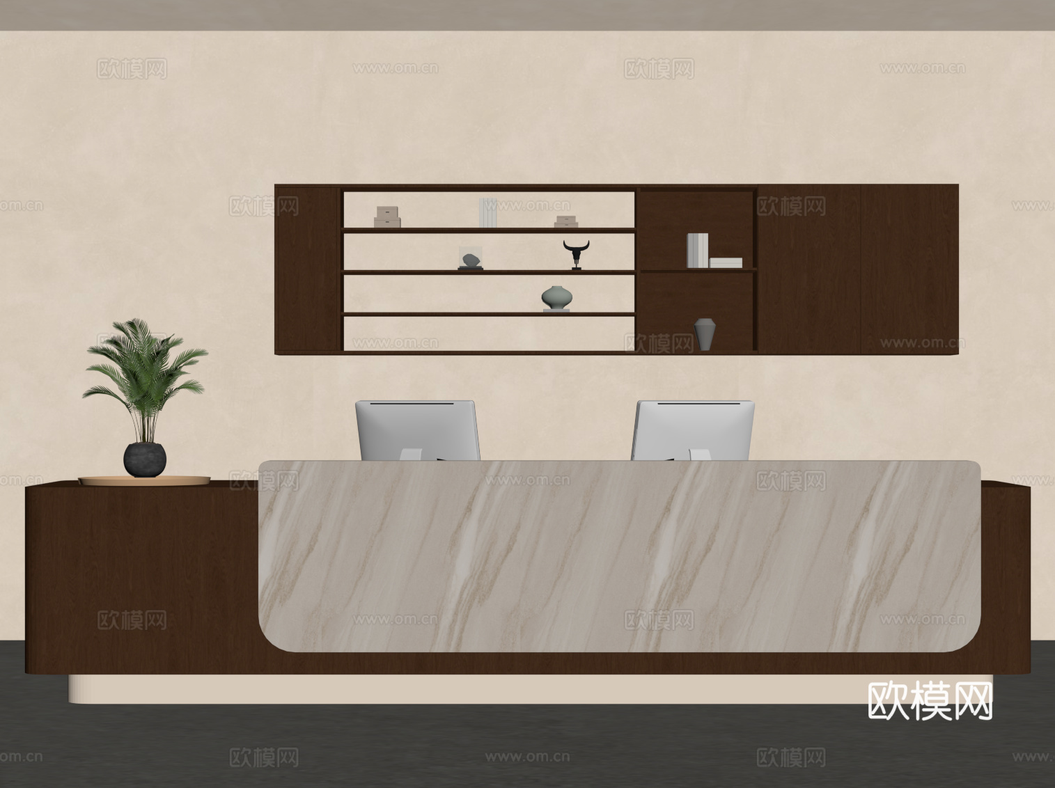 中古风前台su模型