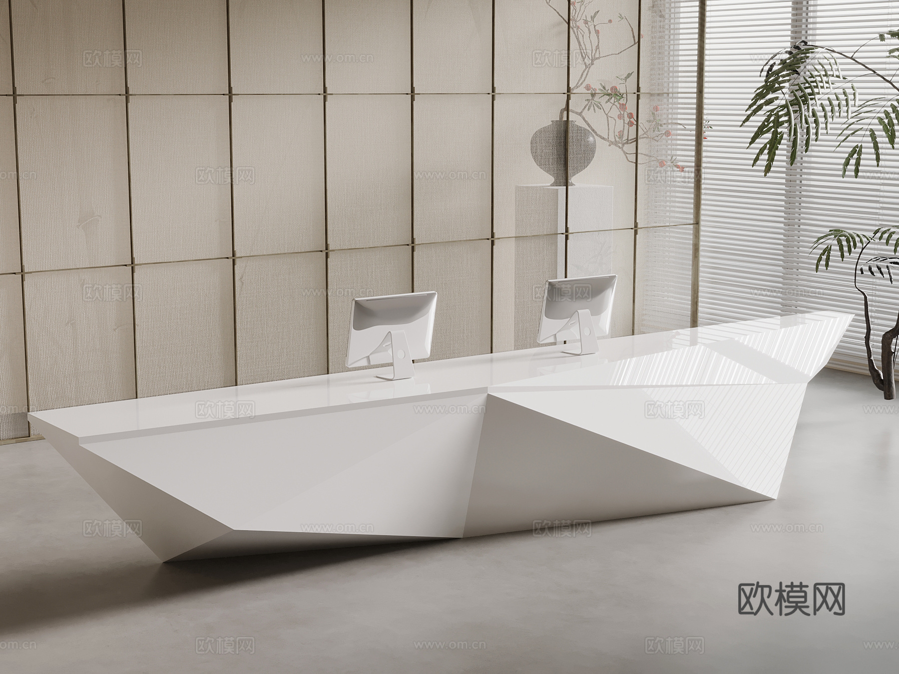 现代异型前台su模型