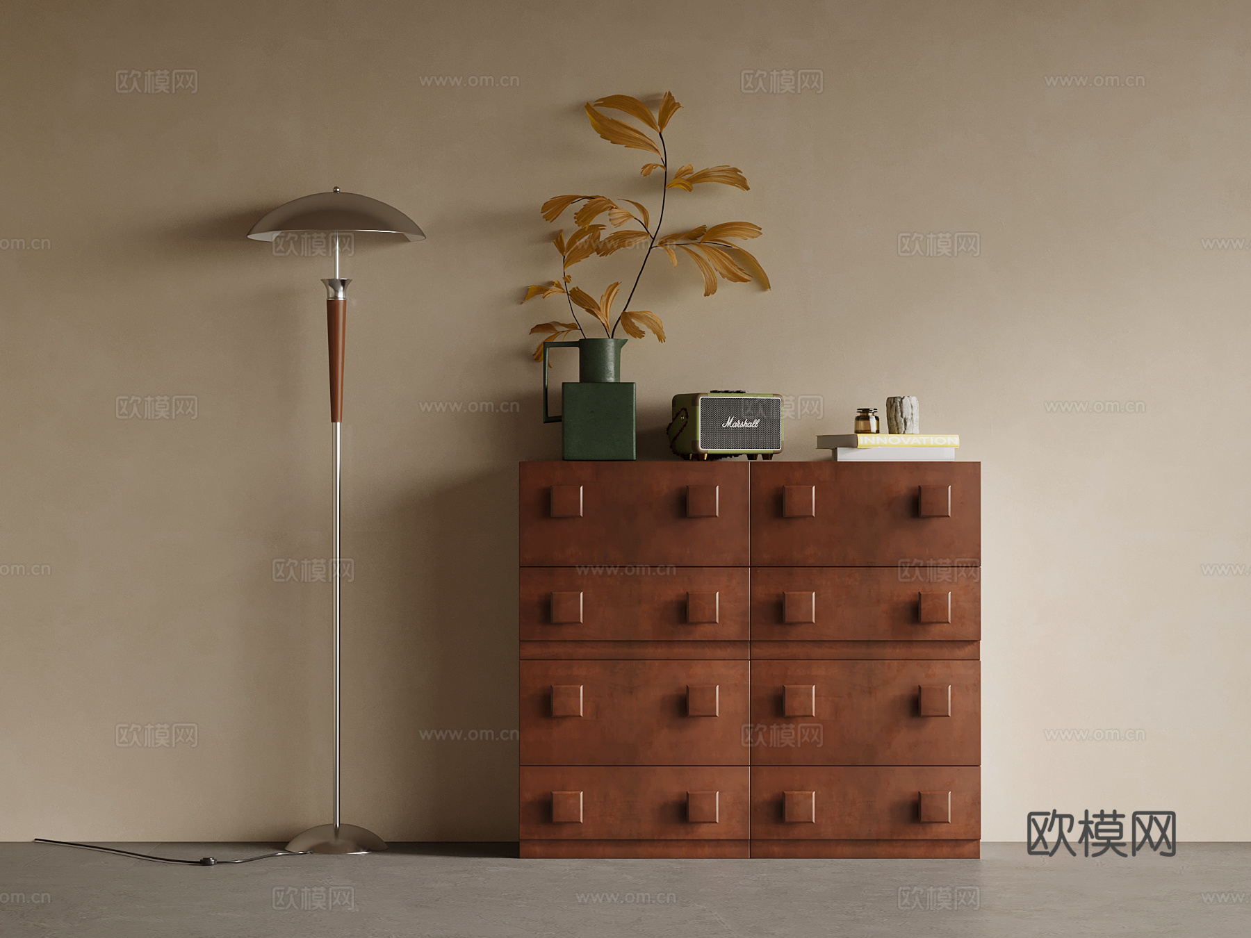 中古风斗柜su模型