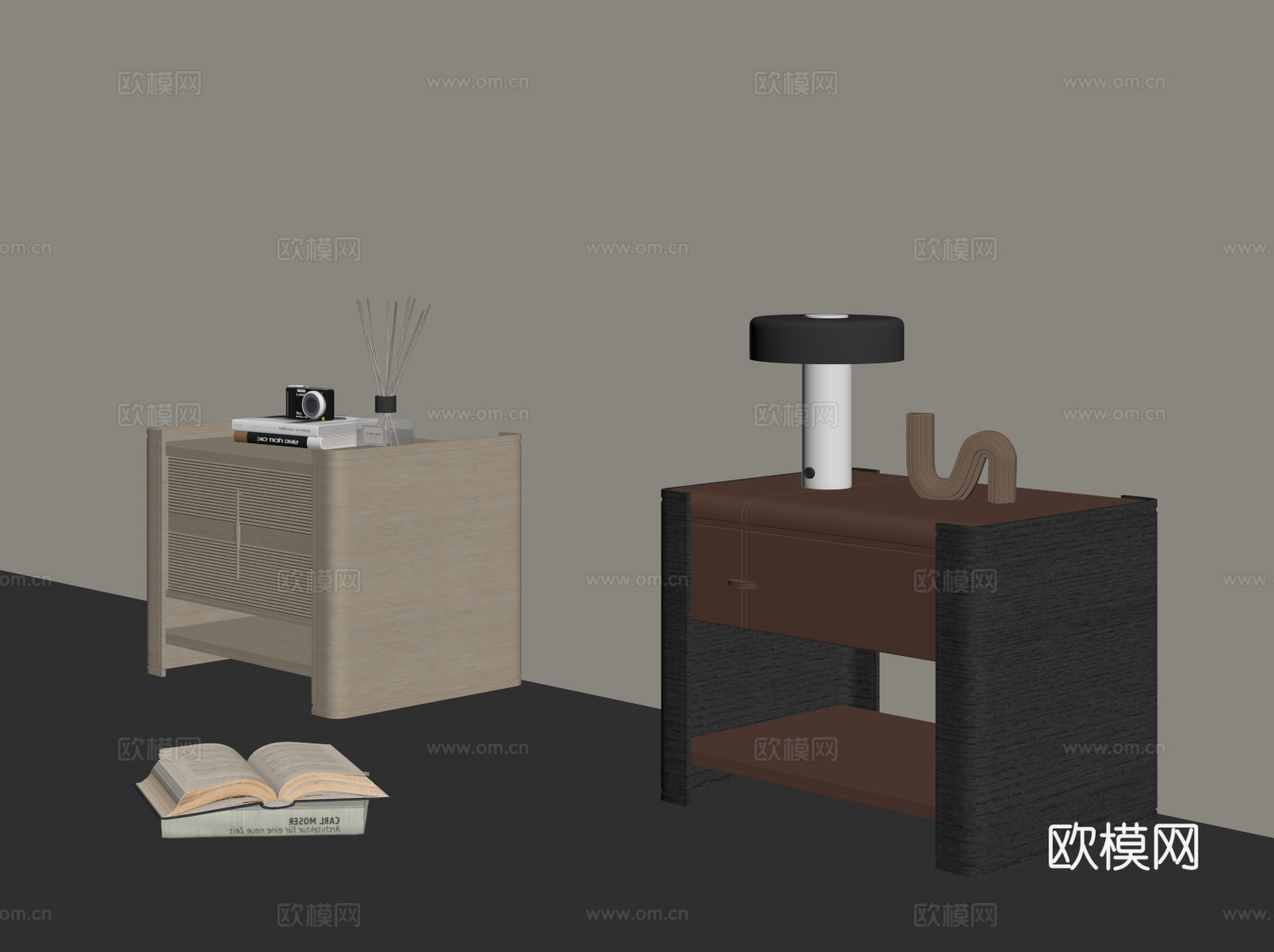现代床头柜su模型