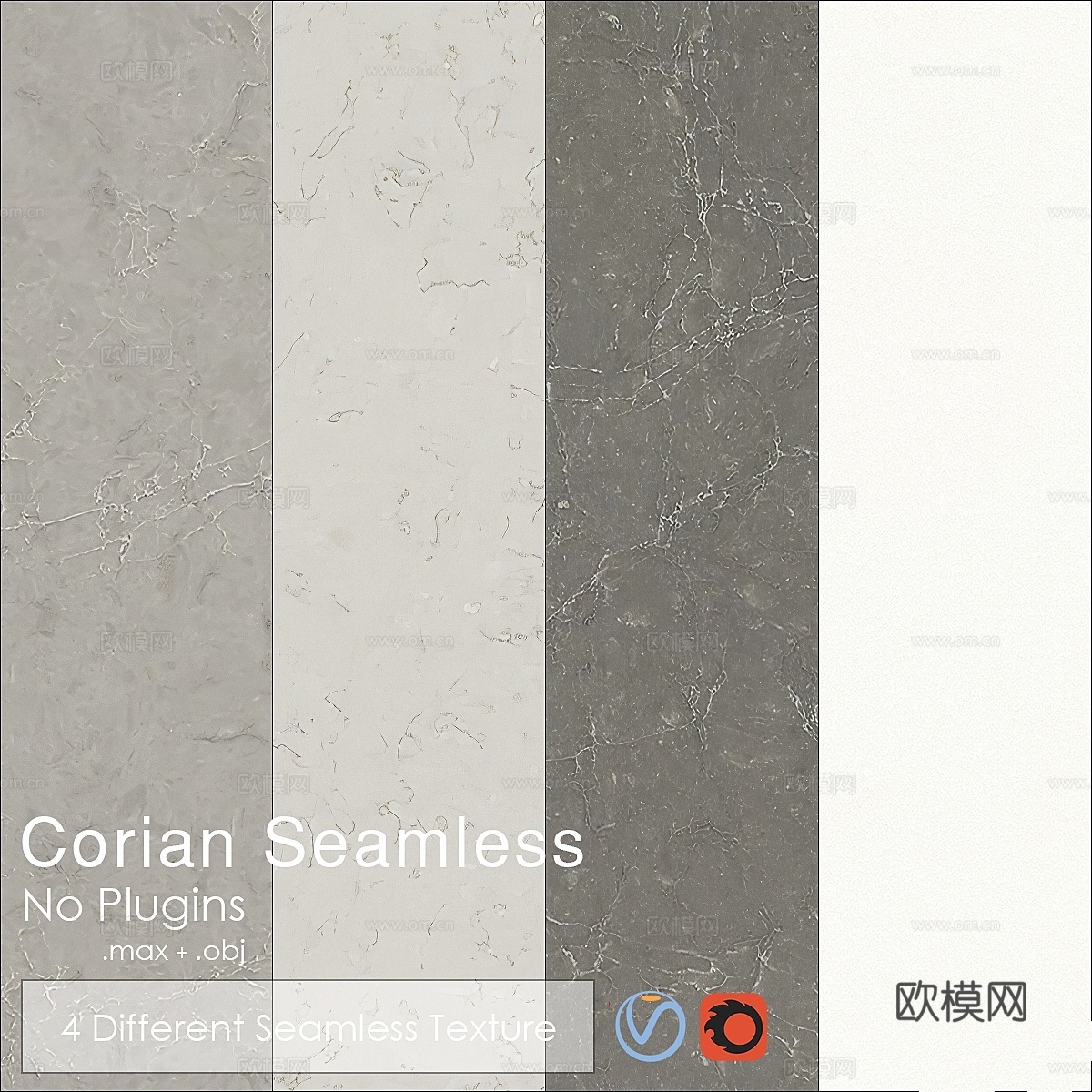 杜邦可丽耐厨房台面灰岩色3d模型下载