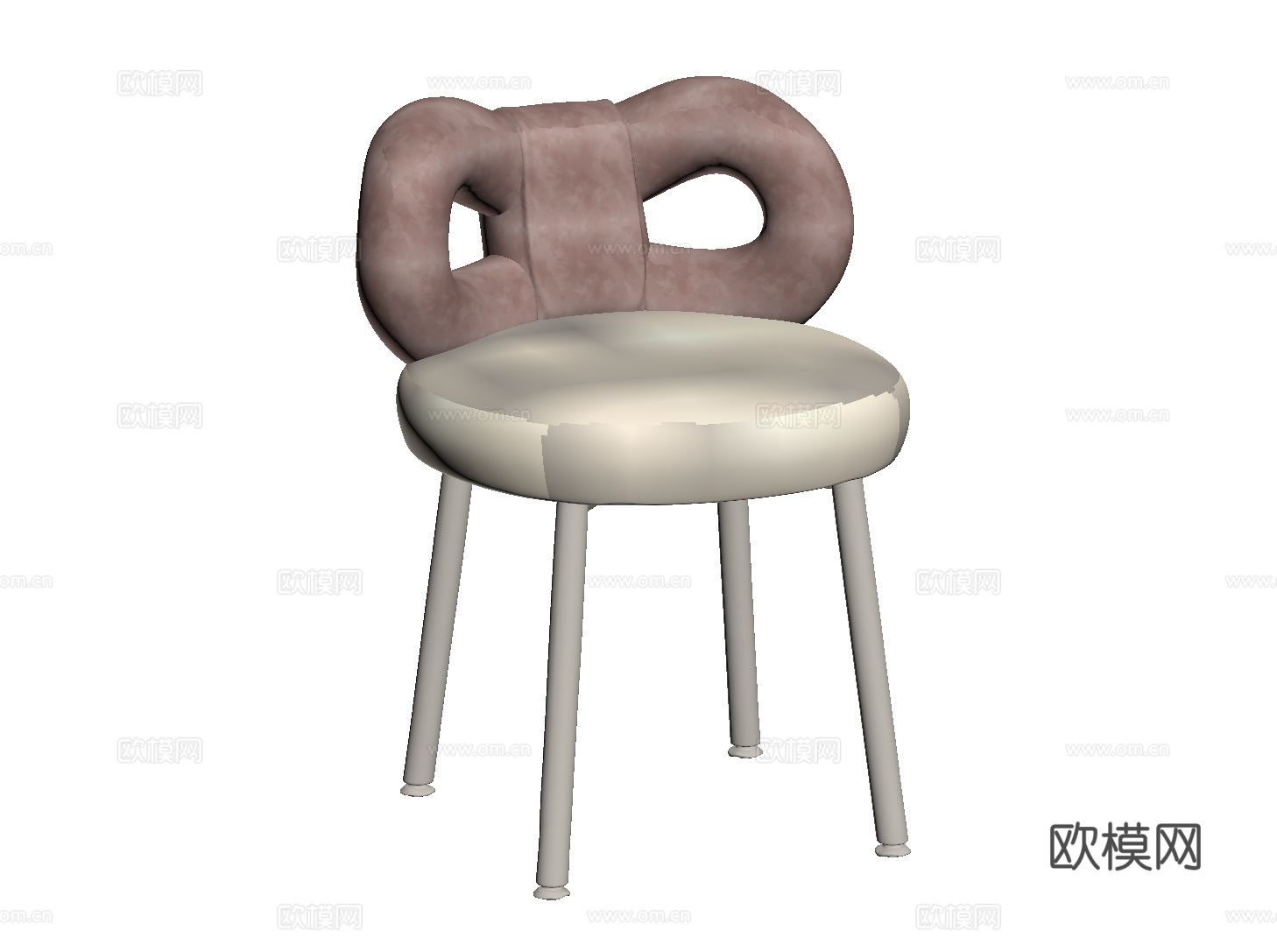 奶油风化妆椅 现代梳妆椅 沙发椅 化妆凳su模型