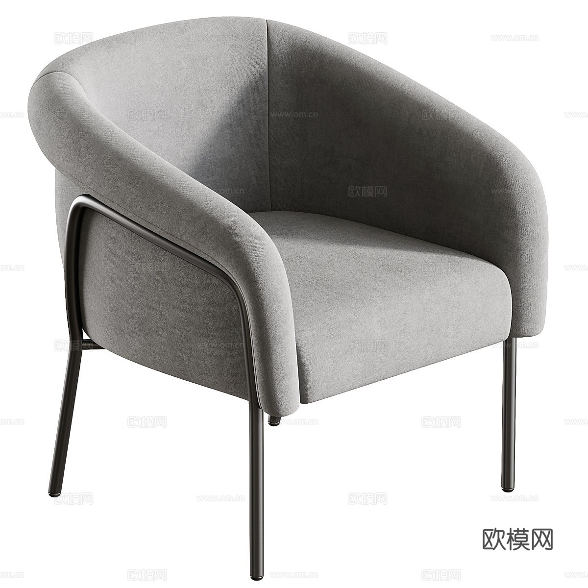现代意式 Kensol 布艺扶手椅3d模型下载（渲染图4）