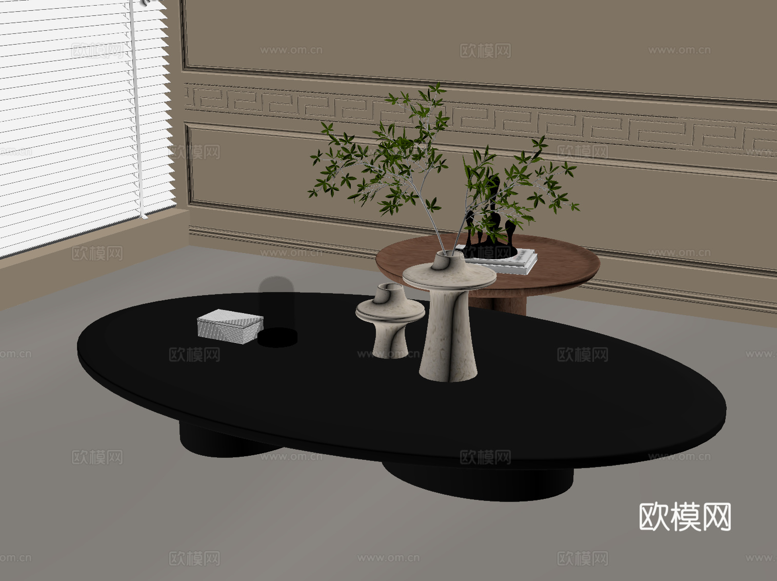 法式复古风茶几 拼接茶几su模型