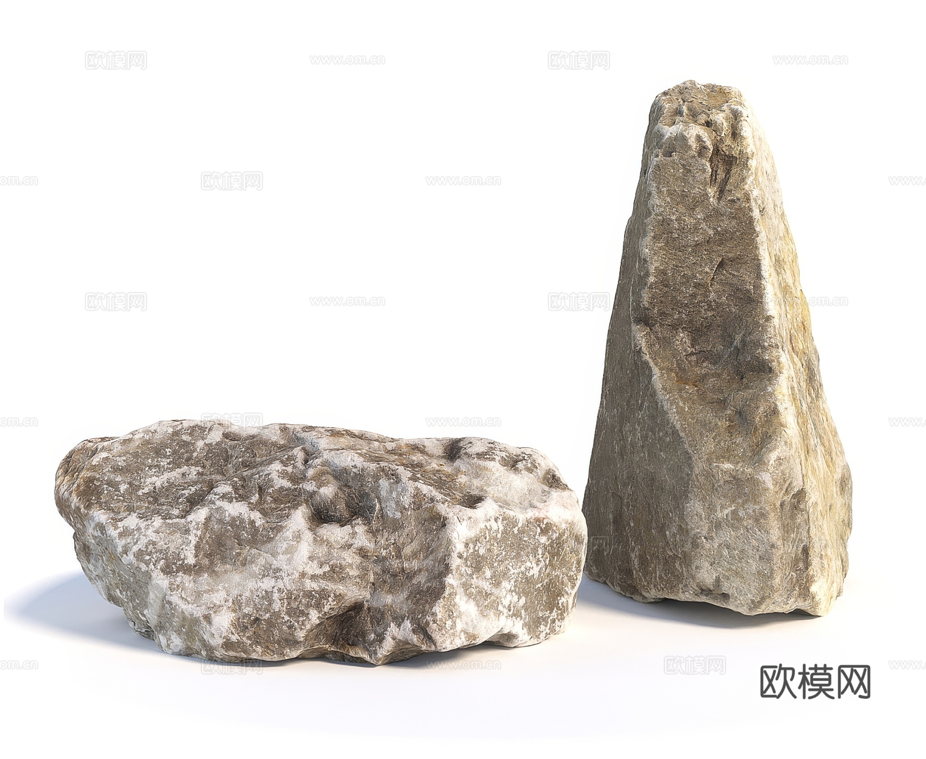 现代景观石 石头 岩石 石块 园林石头1su模型