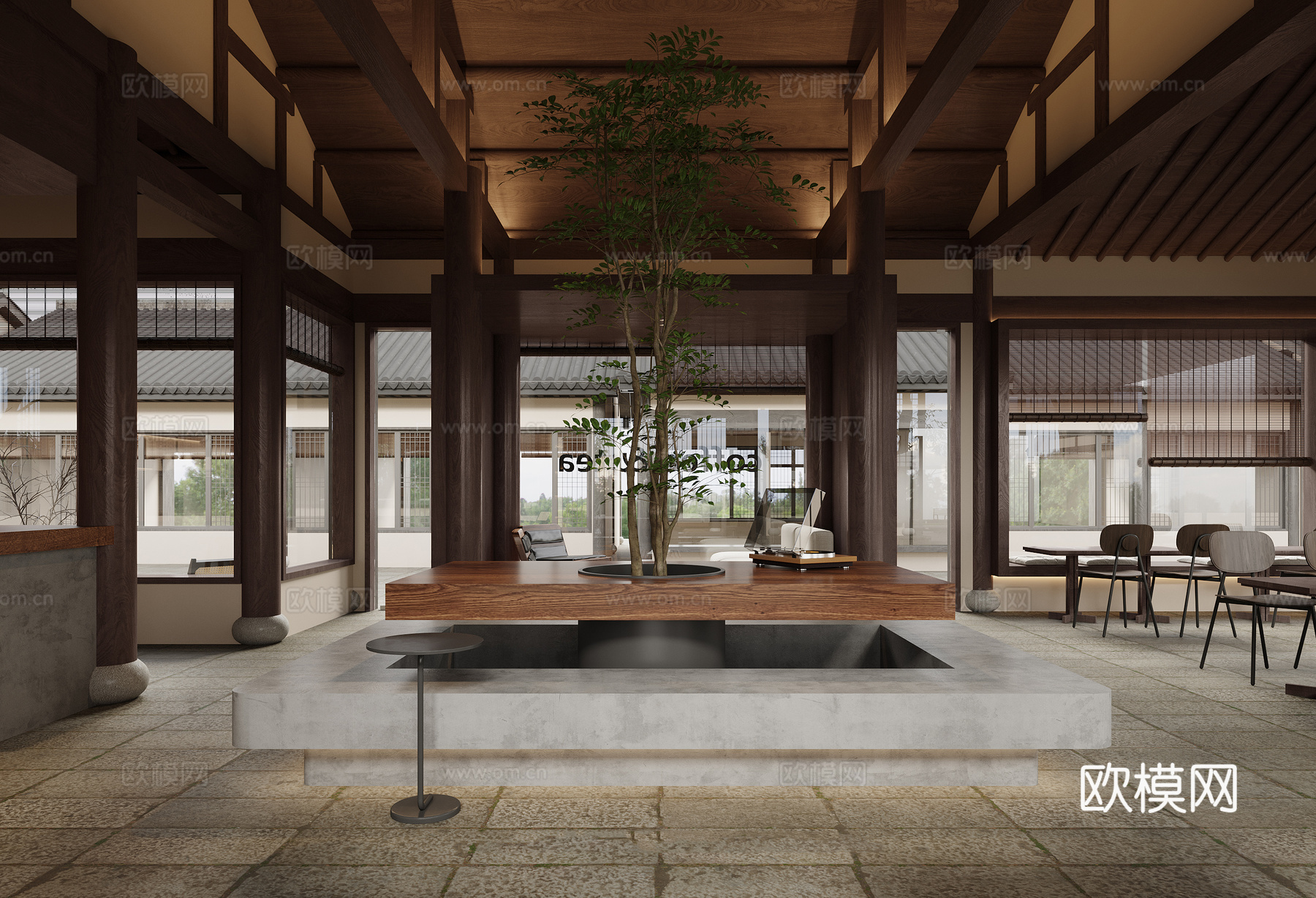 咖啡店 奶茶店 最新全套施工图 效果图合集cad施工图