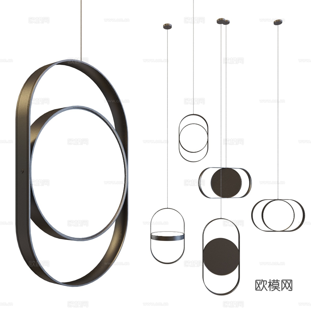 KUU - 可翻转吊灯3d模型下载