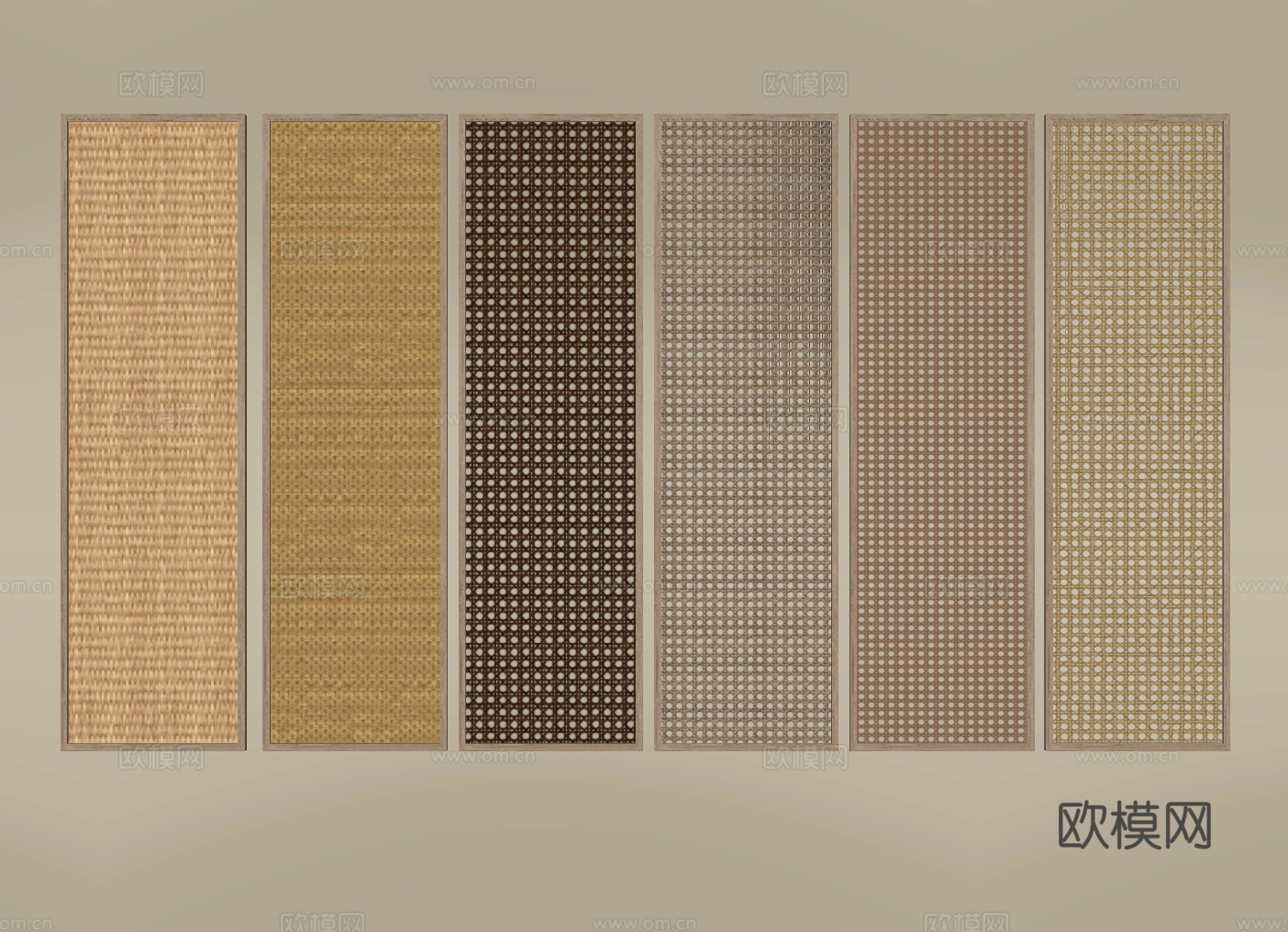 藤编柜门su模型