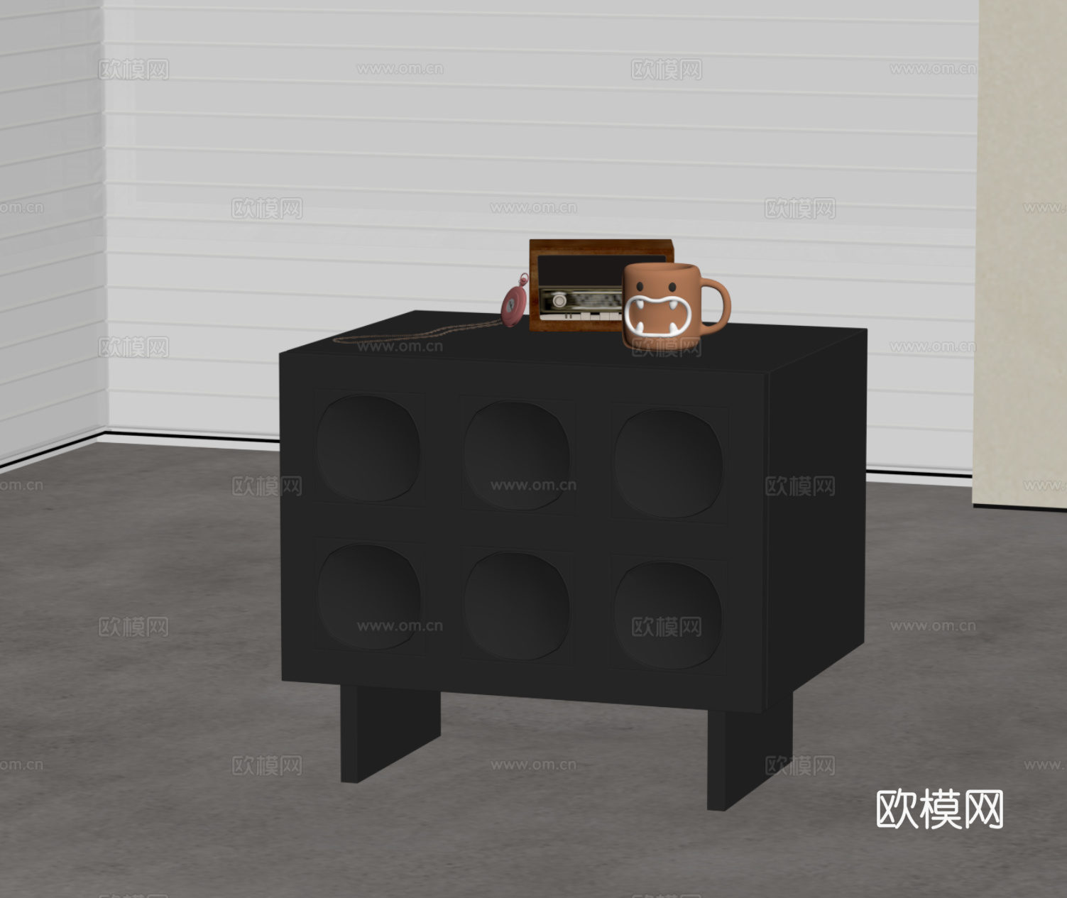 法式复古风床头柜su模型