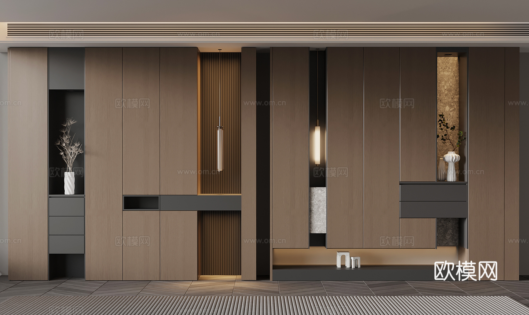 意式入户玄关柜su模型