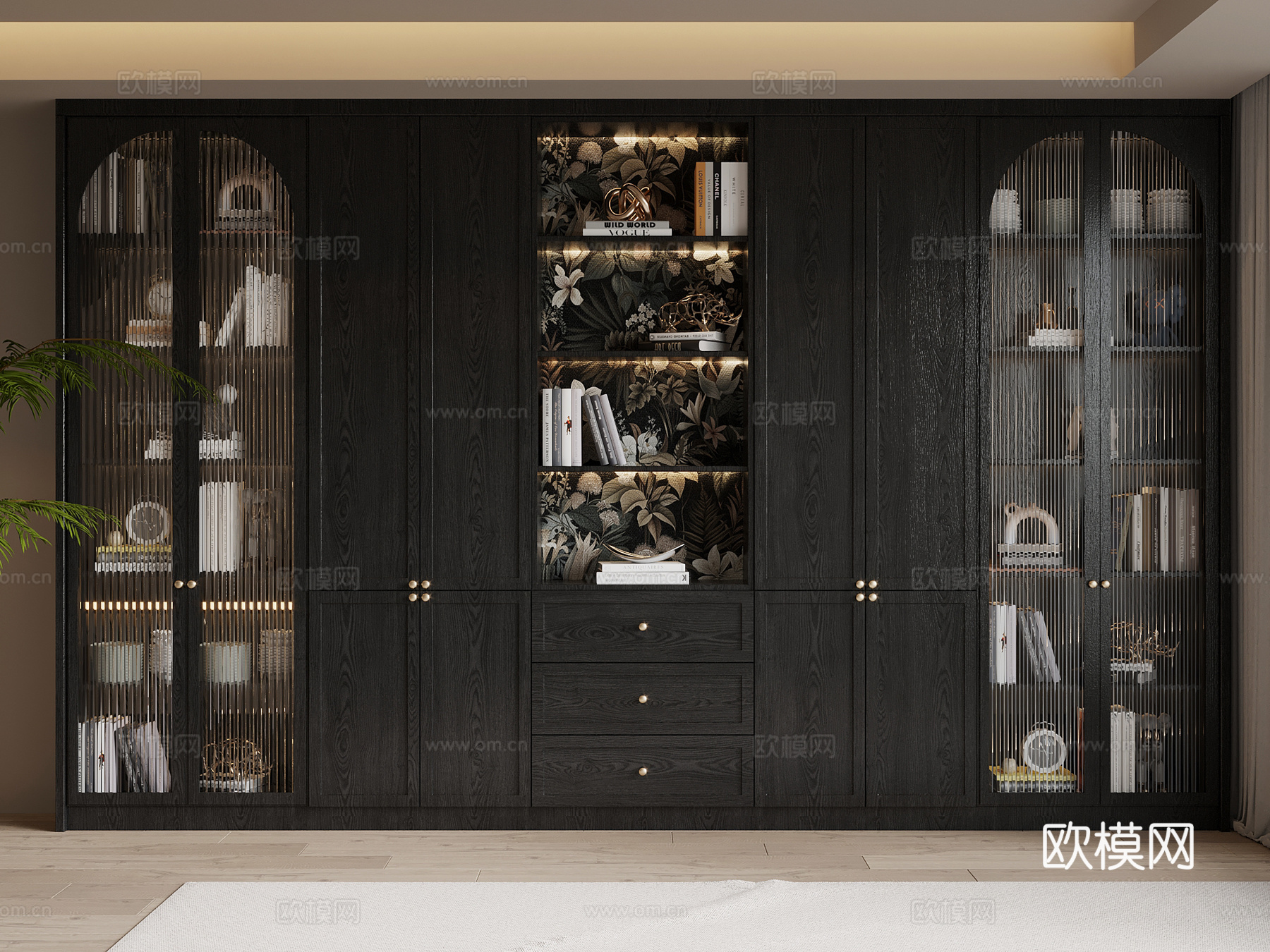 法式复古风书柜su模型