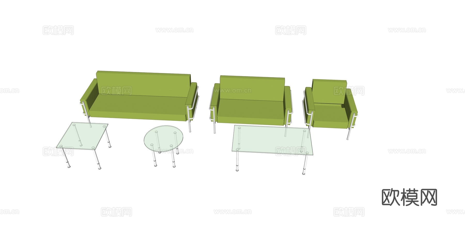 沙发 办公沙发 办公家具 茶几su模型