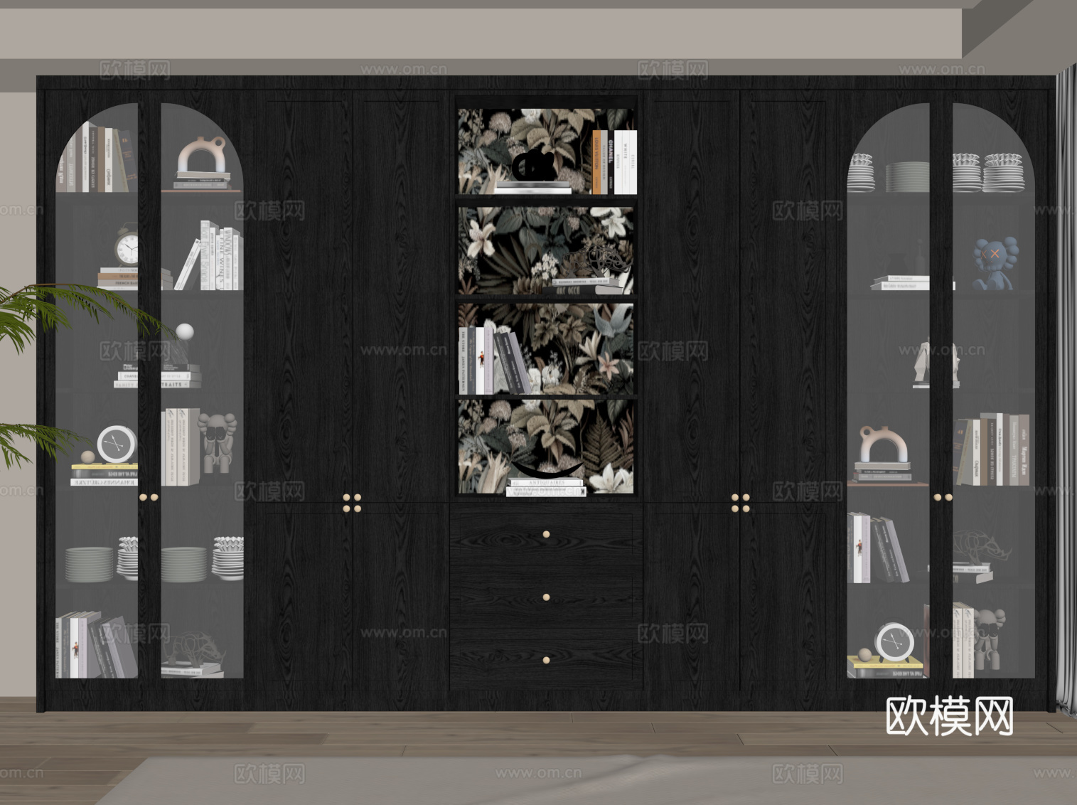 法式复古风书柜su模型