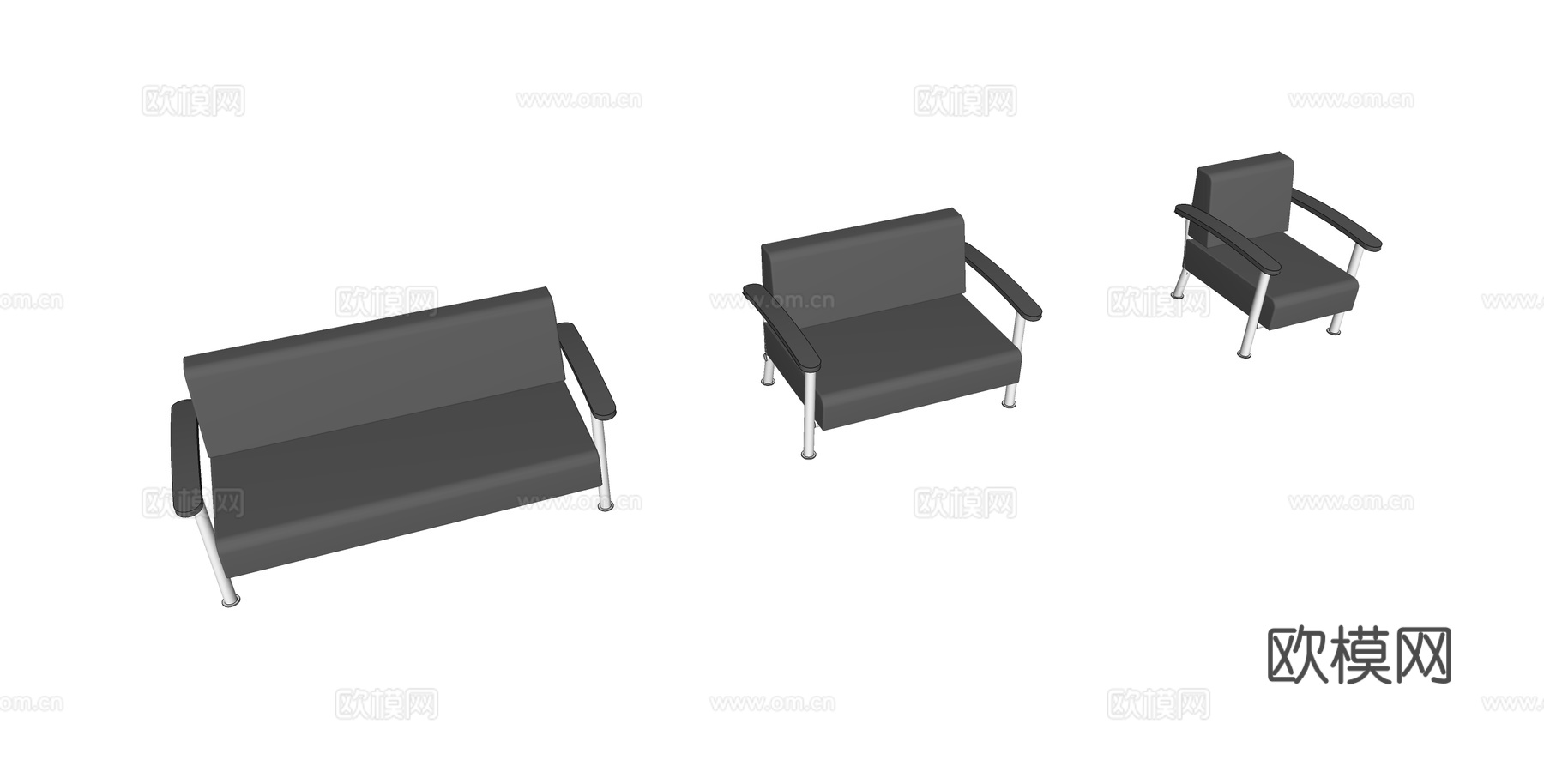 沙发 办公沙发 办公家具su模型