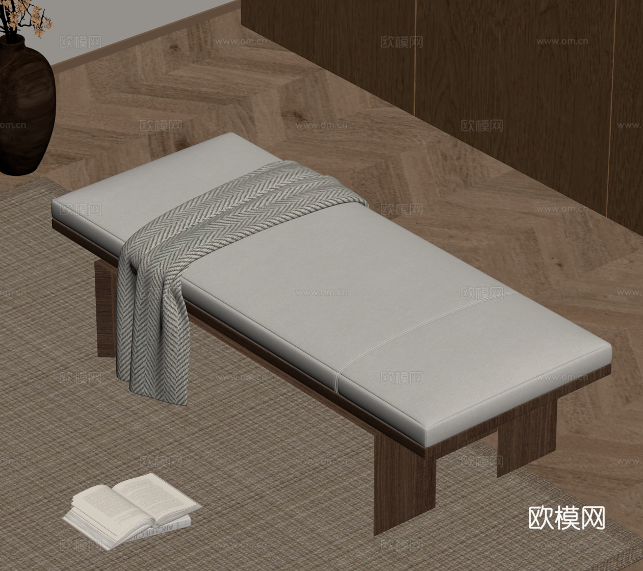 中古风换鞋凳su模型